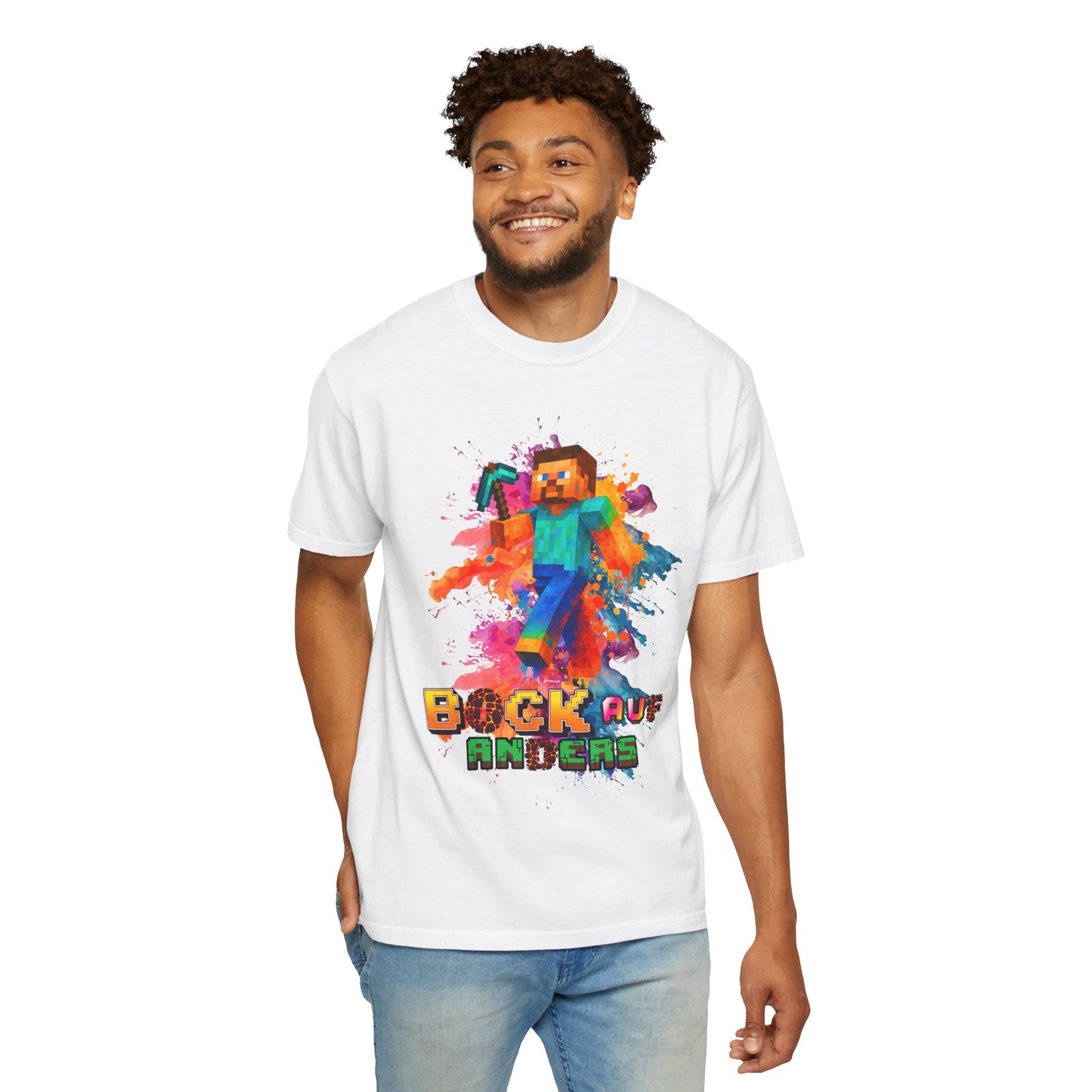 Colorful Gamer T-Shirt - Back to Different Minecraft Design