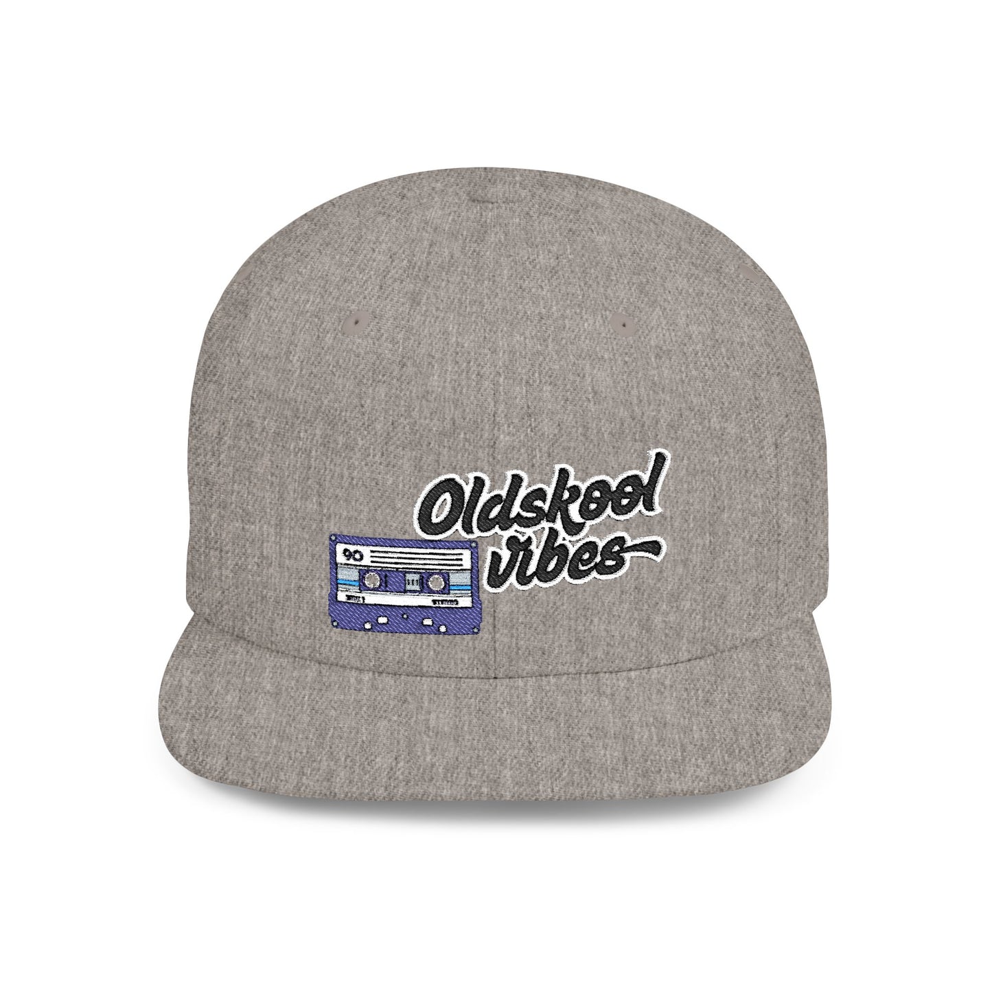 Oldschool Vibes Flat Bill Snapback Cap | Retro Style Hat for Casual Wear