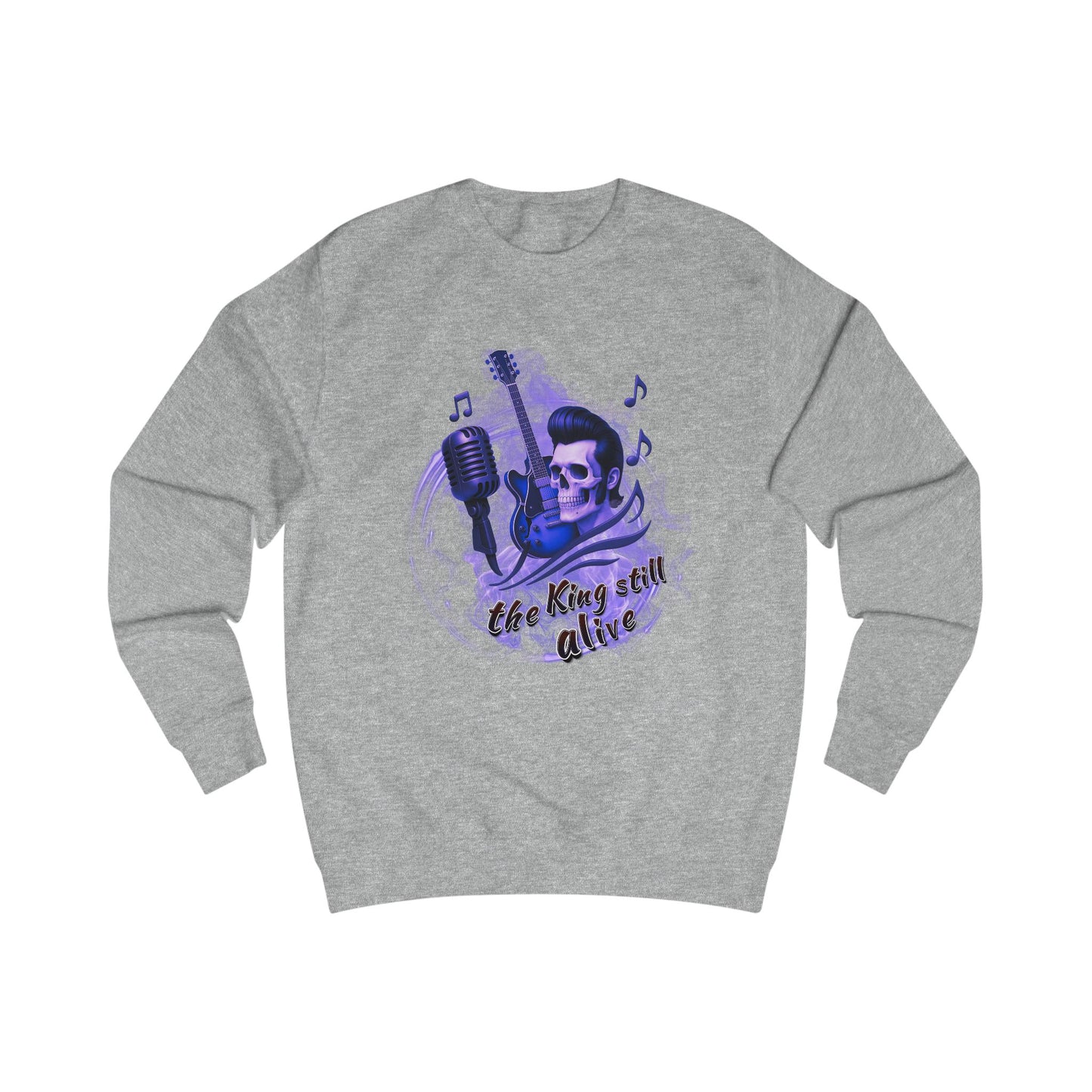 Rock 'n' Roll Skull Sweatshirt - "The King Still Alive" Unisex Crewneck
