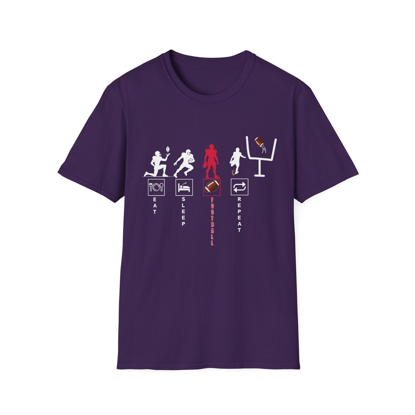 Football Life Unisex T-Shirt - Eat, Sleep, Football, Repeat