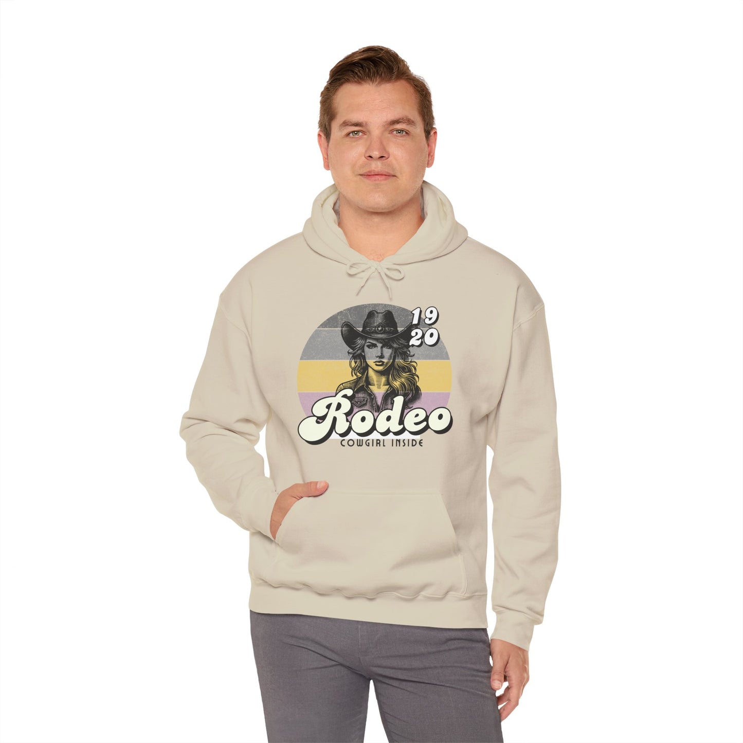 Rodeo Cowgirl Hooded HOODIE - Unisex Heavy Blend⢠- Retro Style