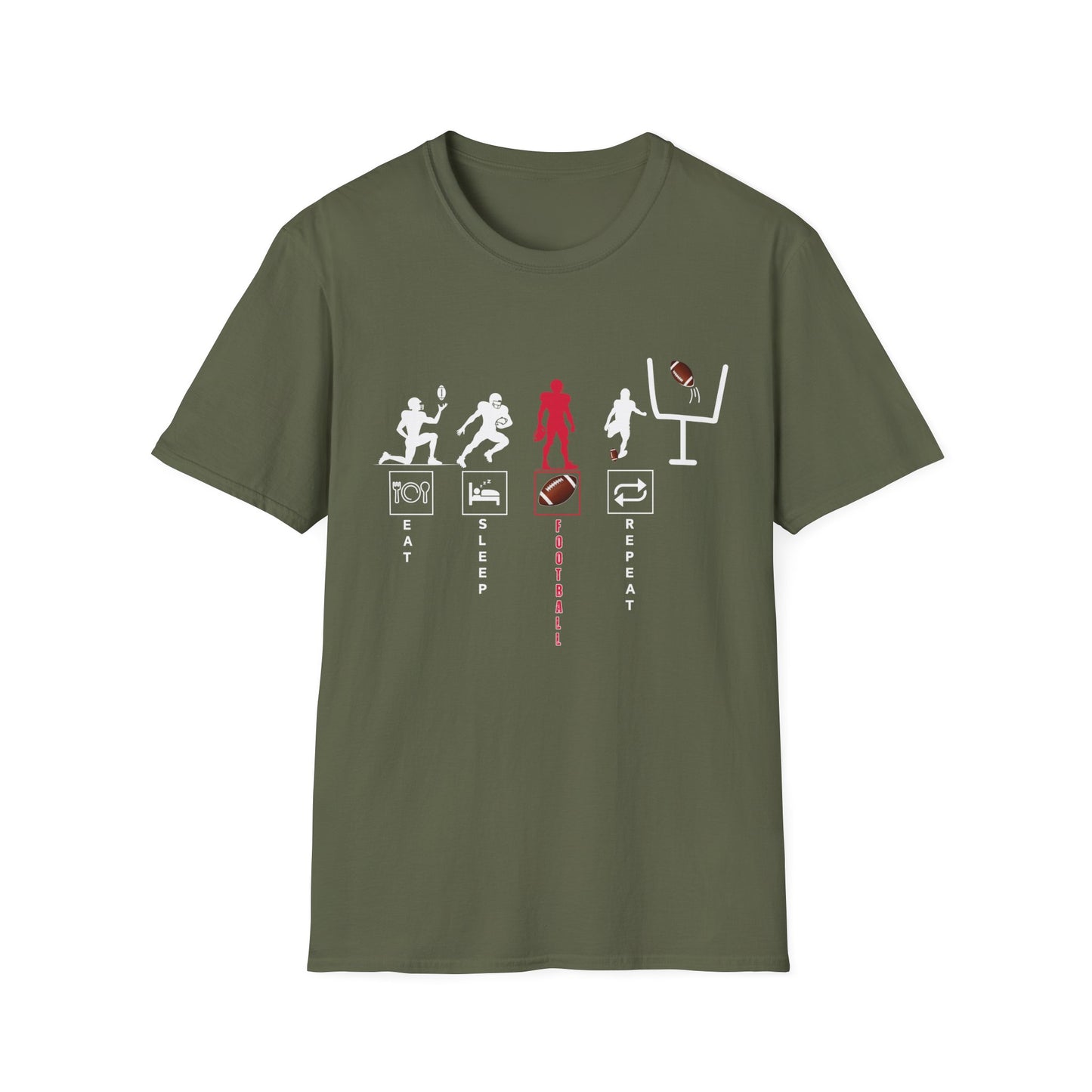 Football Life Unisex T-Shirt - Eat, Sleep, Football, Repeat