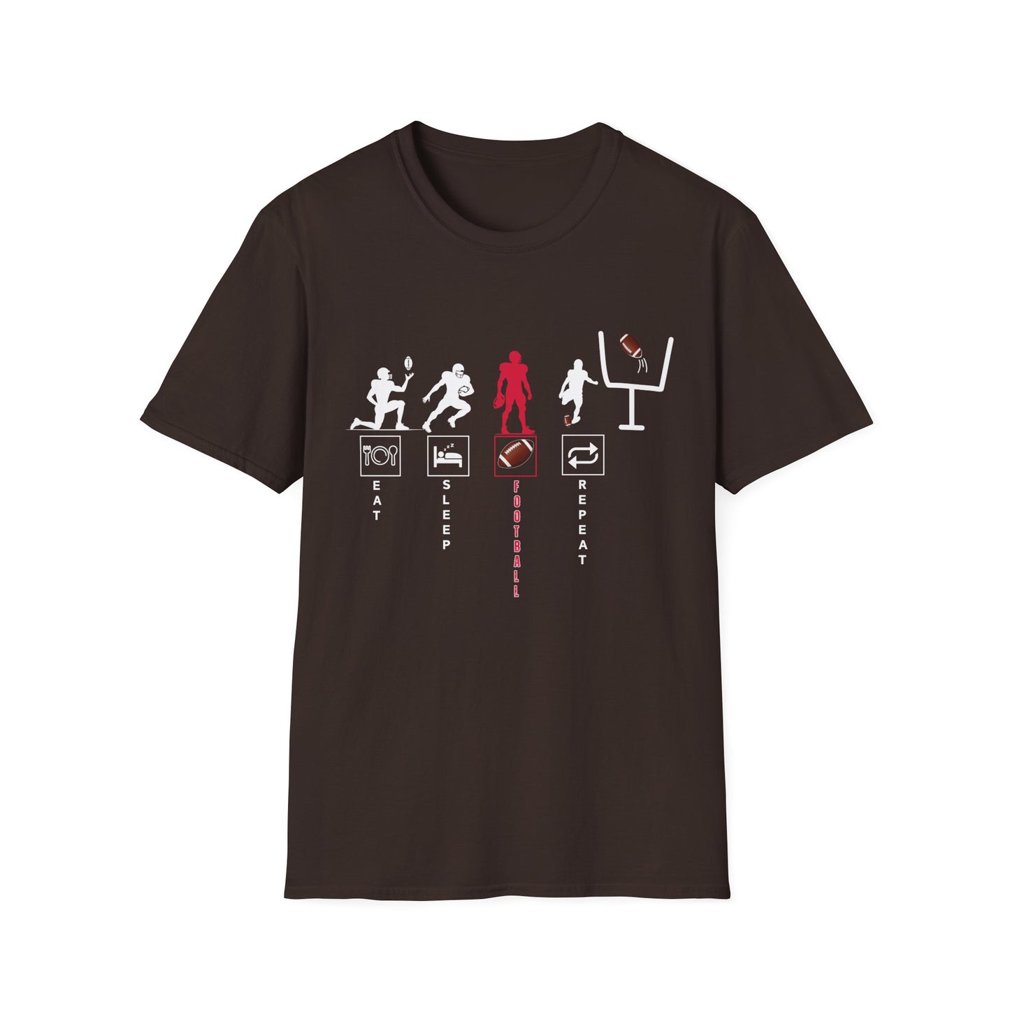 Football Life Unisex T-Shirt - Eat, Sleep, Football, Repeat