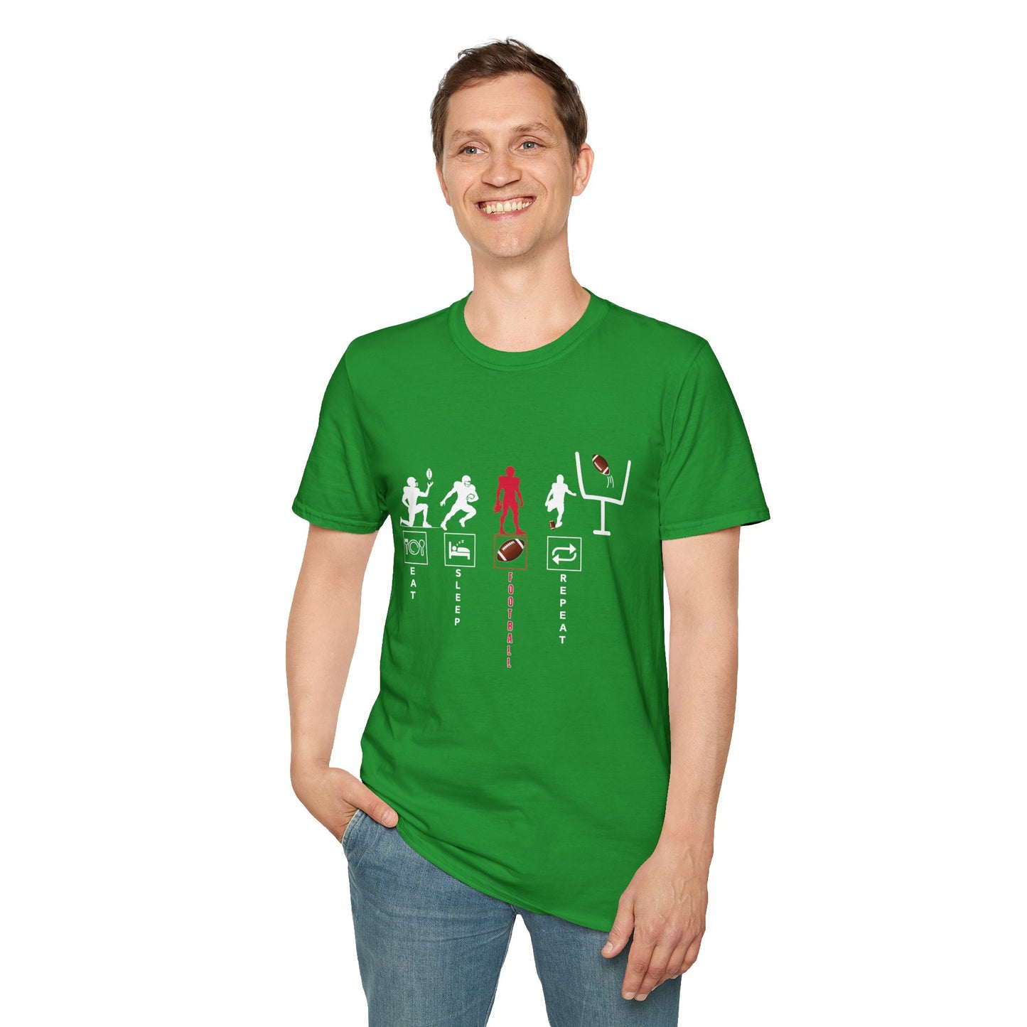 Football Life Unisex T-Shirt - Eat, Sleep, Football, Repeat