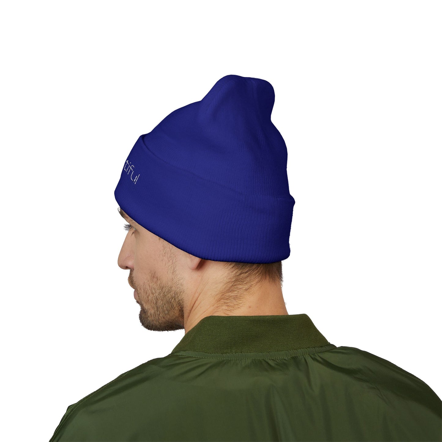 Vibrant "BeYoutiful" Cuffed Beanie - Stylish Embroidered Hat for Self-Expression