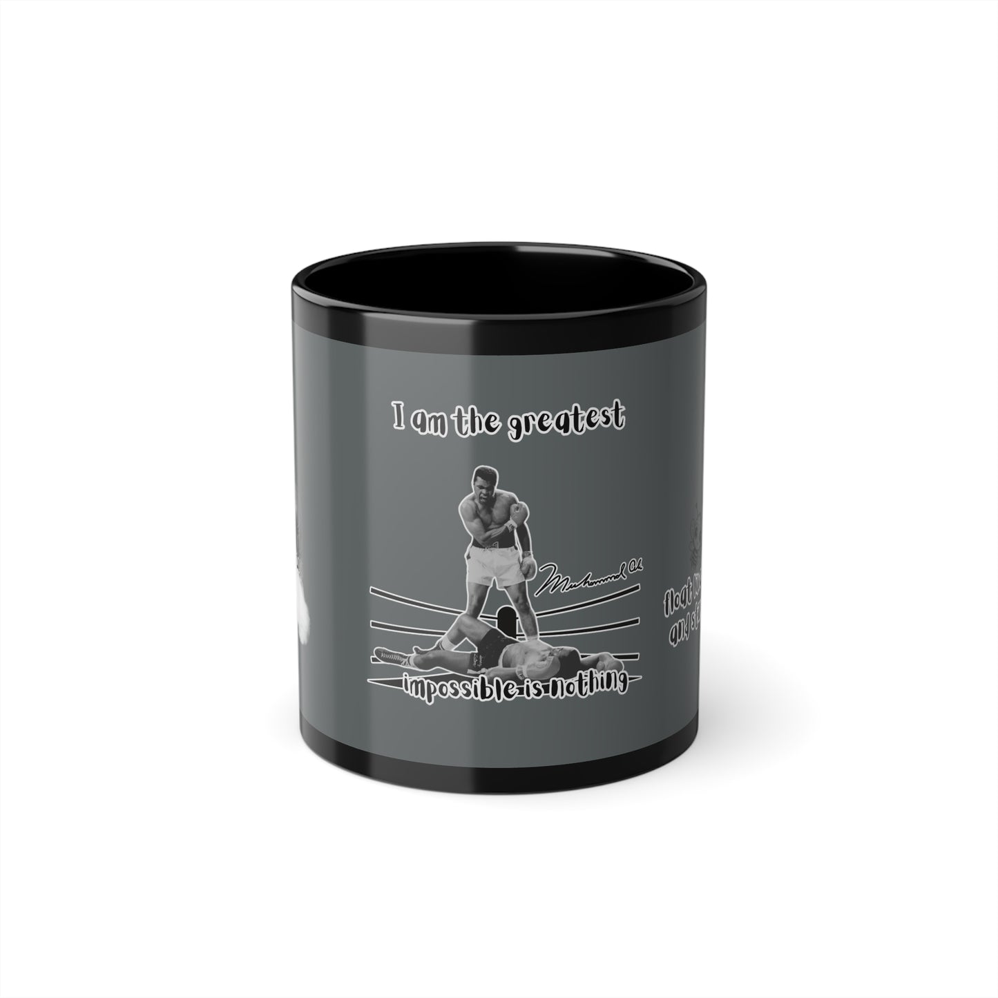 Motivational Black Coffee Mug Cup Tasse - Inspire Your Day mit Muhammed Ali C