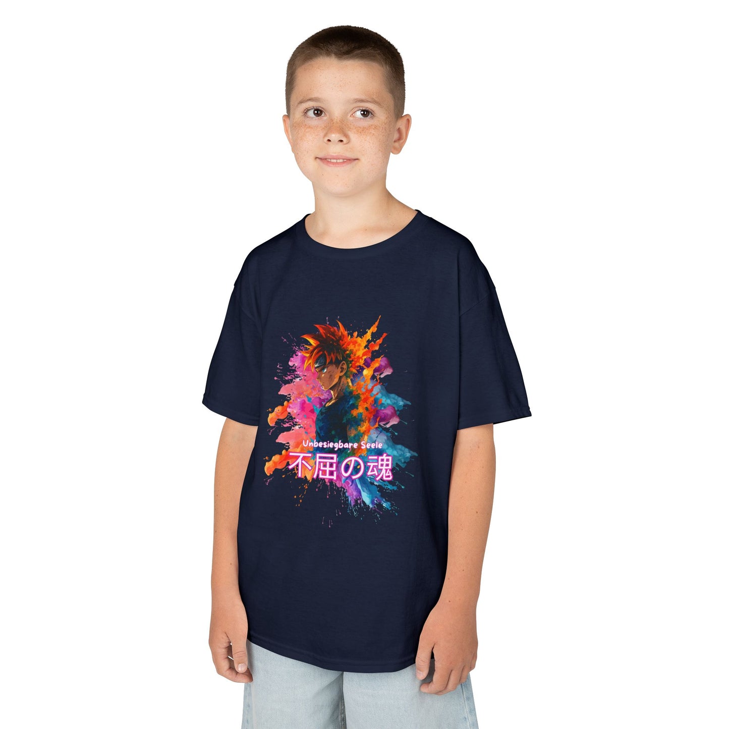 "unbesiegbare Seele" Vibrant Kids Jersey Tank Top - Colorful Anime Design
