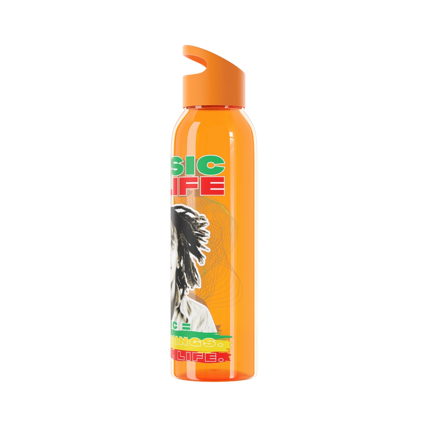 Bob Reggae- Music is Life Water Bottle, Wasserflasche