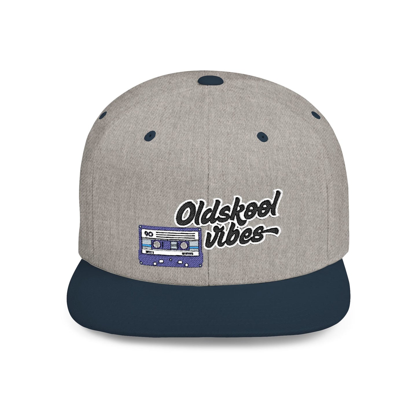 Oldschool Vibes Flat Bill Snapback Cap | Retro Style Hat for Casual Wear