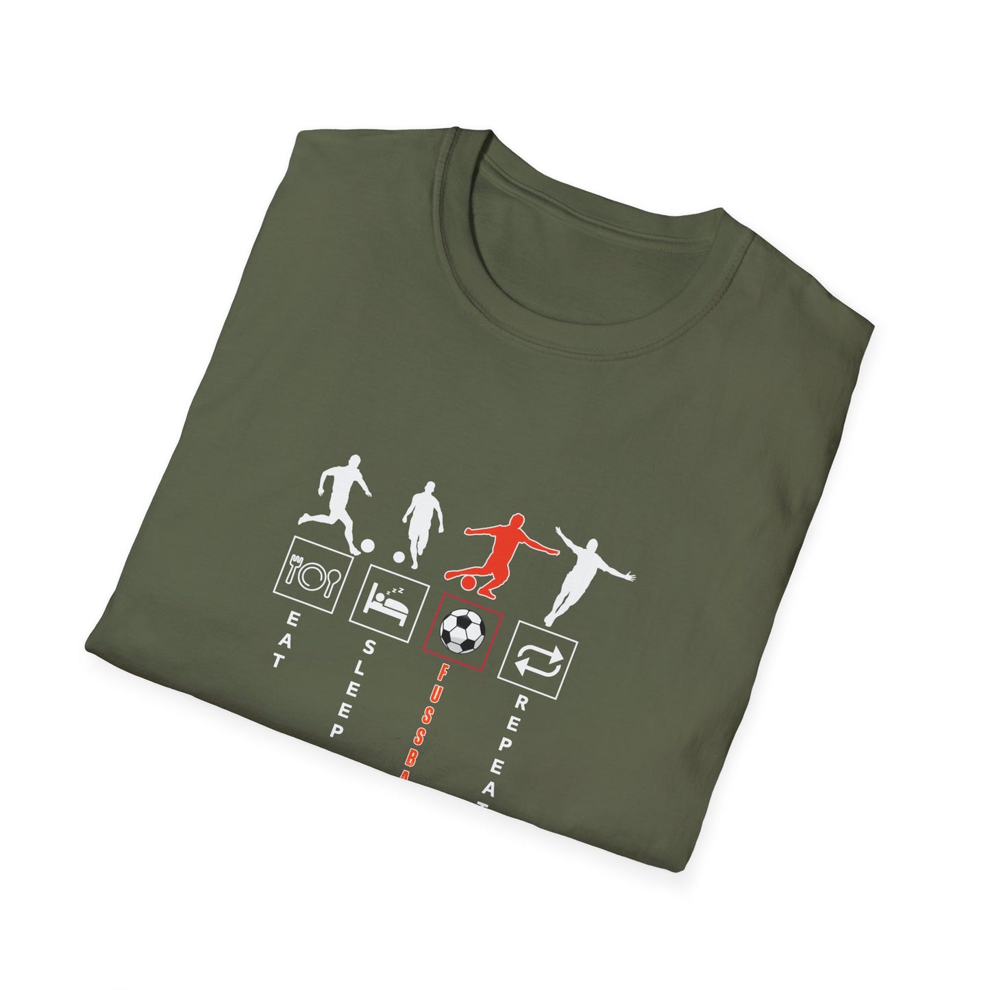 Fußball - Soccer Life Unisex T-Shirt - Eat, Sleep, Fußball, Repeat