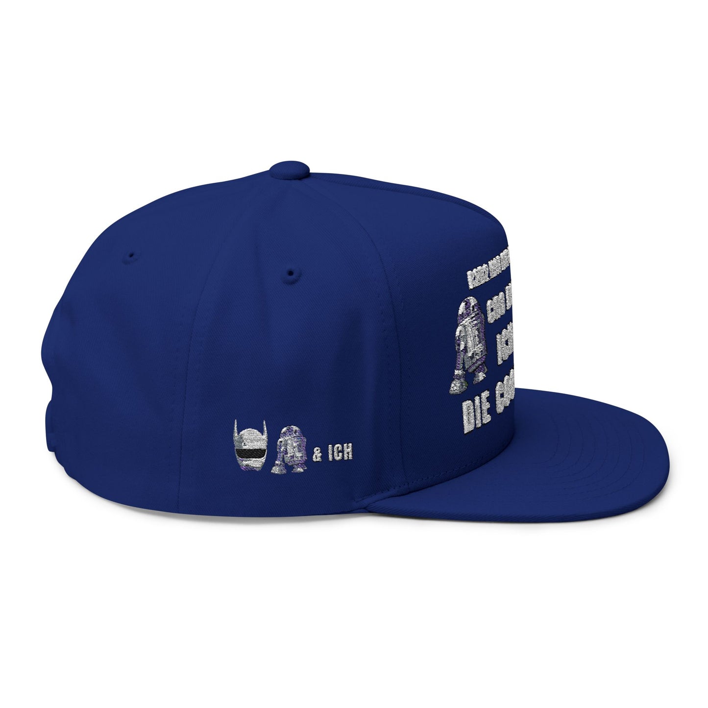 Flat Bill Cap with Fun Embroidery R2D2 - Cro - & ICH