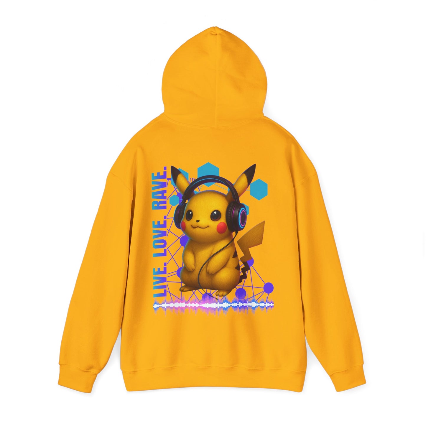 Rave Hoddie, Live Love Rave - Techno - Pokemon