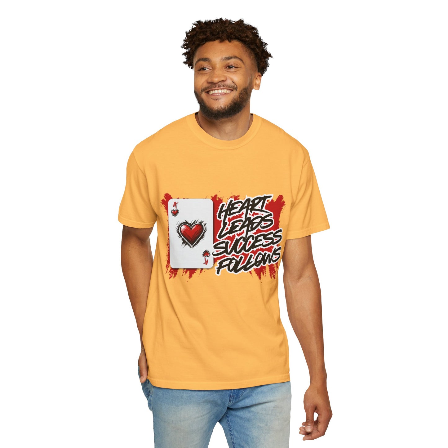 Heart Leads Success Unisex Heavy Cotton Tee | Graphic Tee | Casual Wear | Gift for Gamers | Inspirational Fashion | Streetwear