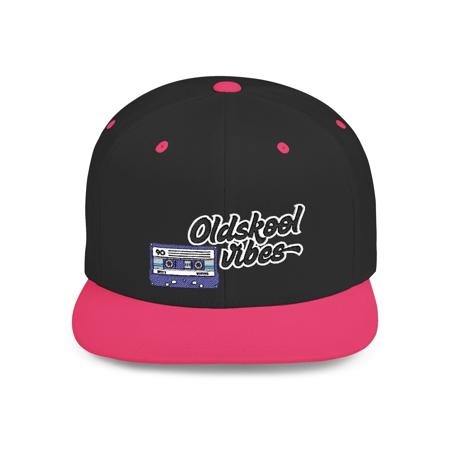 Oldschool Vibes Flat Bill Snapback Cap | Retro Style Hat for Casual Wear