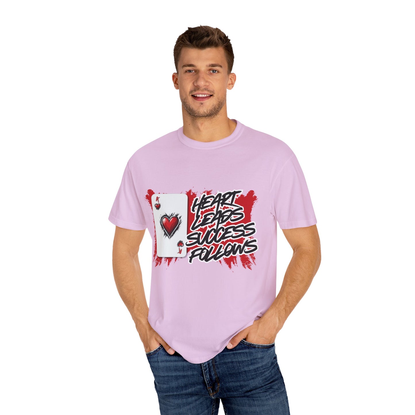 Heart Leads Success Unisex Heavy Cotton Tee | Graphic Tee | Casual Wear | Gift for Gamers | Inspirational Fashion | Streetwear