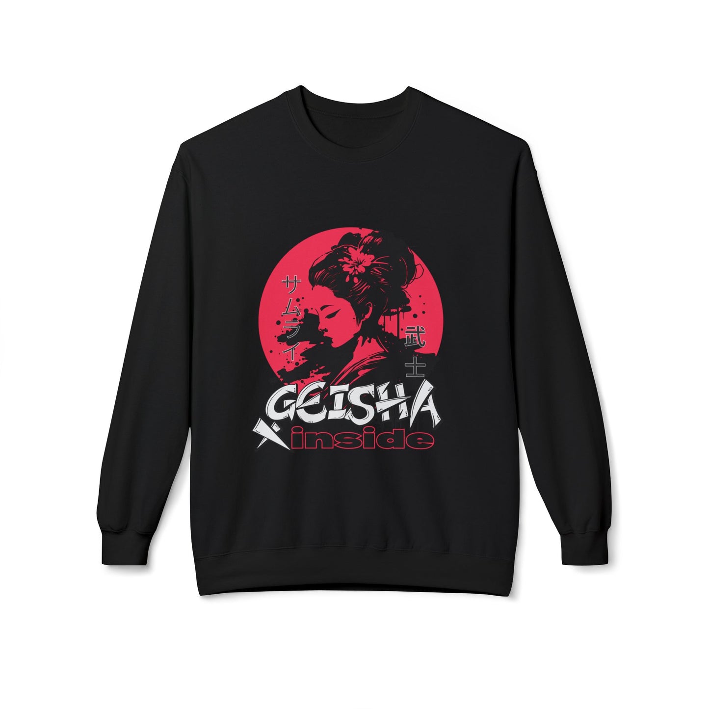 Unisex "Geisha Inside"Fleece Sweatshirt, Cozy