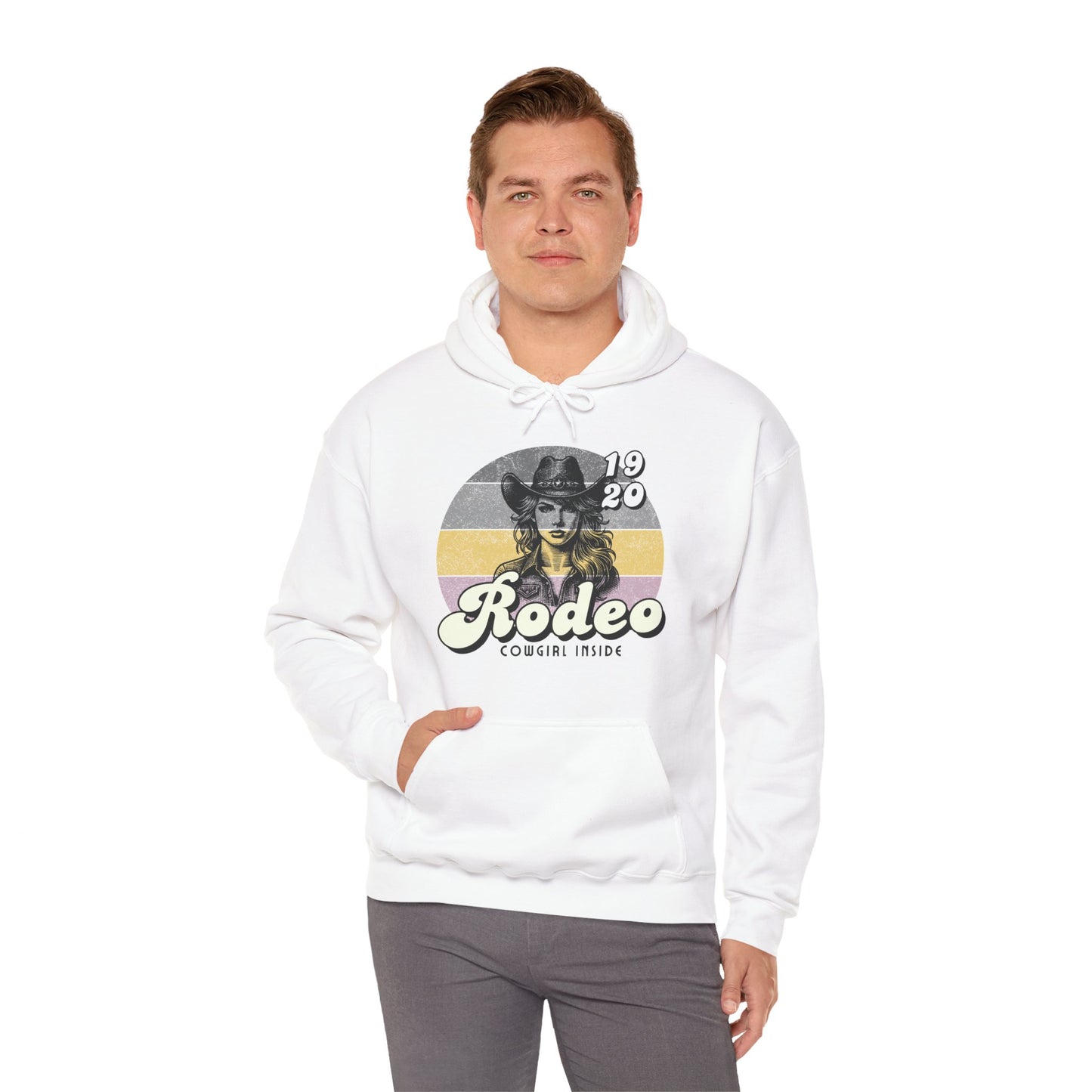 Rodeo Cowgirl Hooded HOODIE - Unisex Heavy Blend⢠- Retro Style