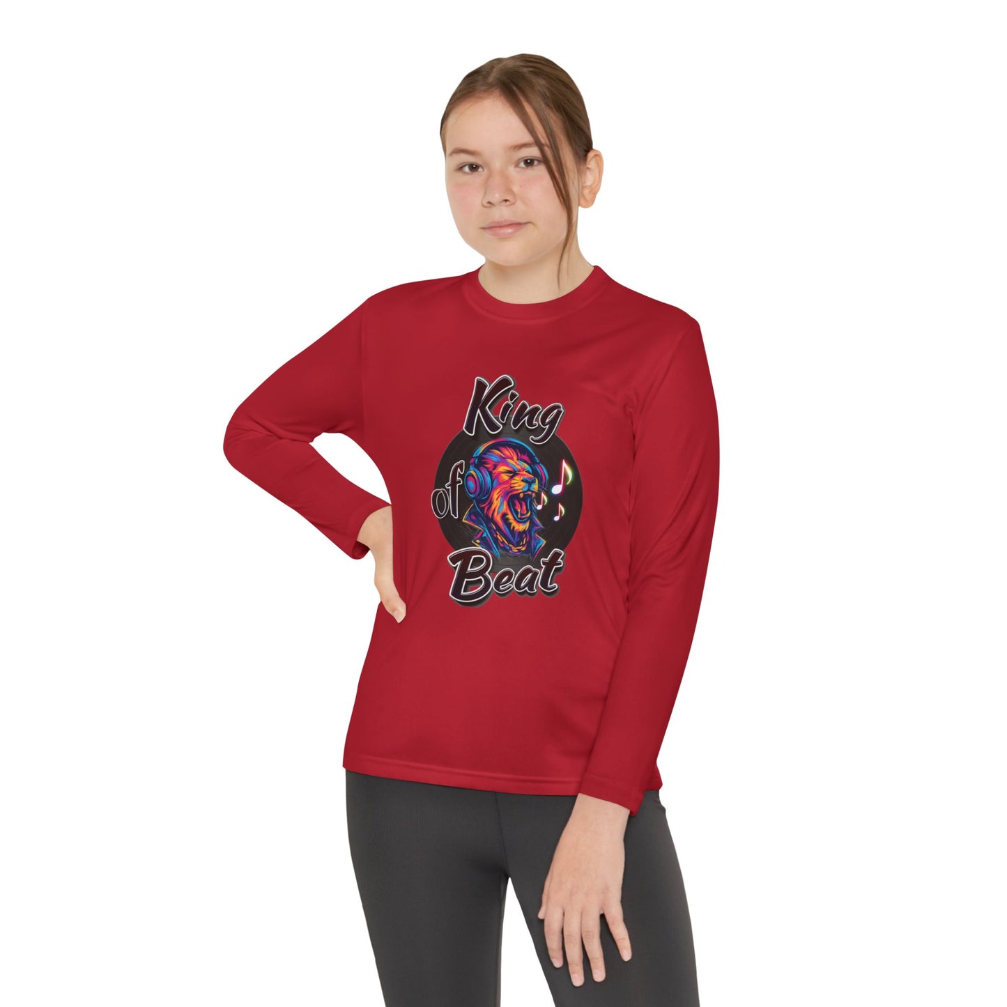 King of Beat Youth Long Sleeve Tee - Perfect for Young Musicians!