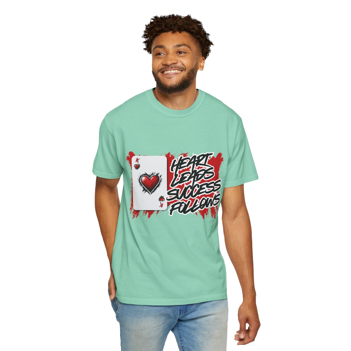 Heart Leads Success Unisex Heavy Cotton Tee | Graphic Tee | Casual Wear | Gift for Gamers | Inspirational Fashion | Streetwear