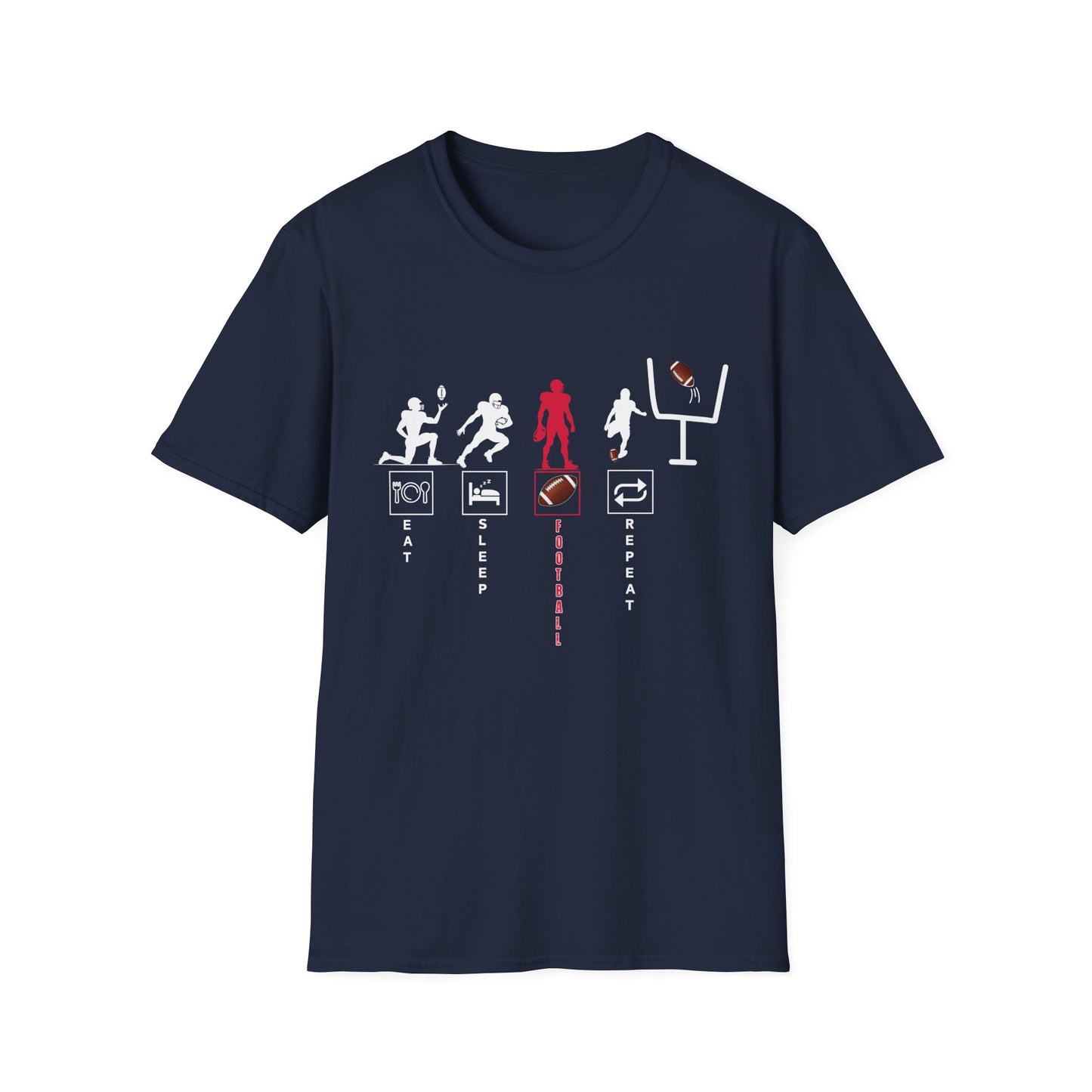 Football Life Unisex T-Shirt - Eat, Sleep, Football, Repeat