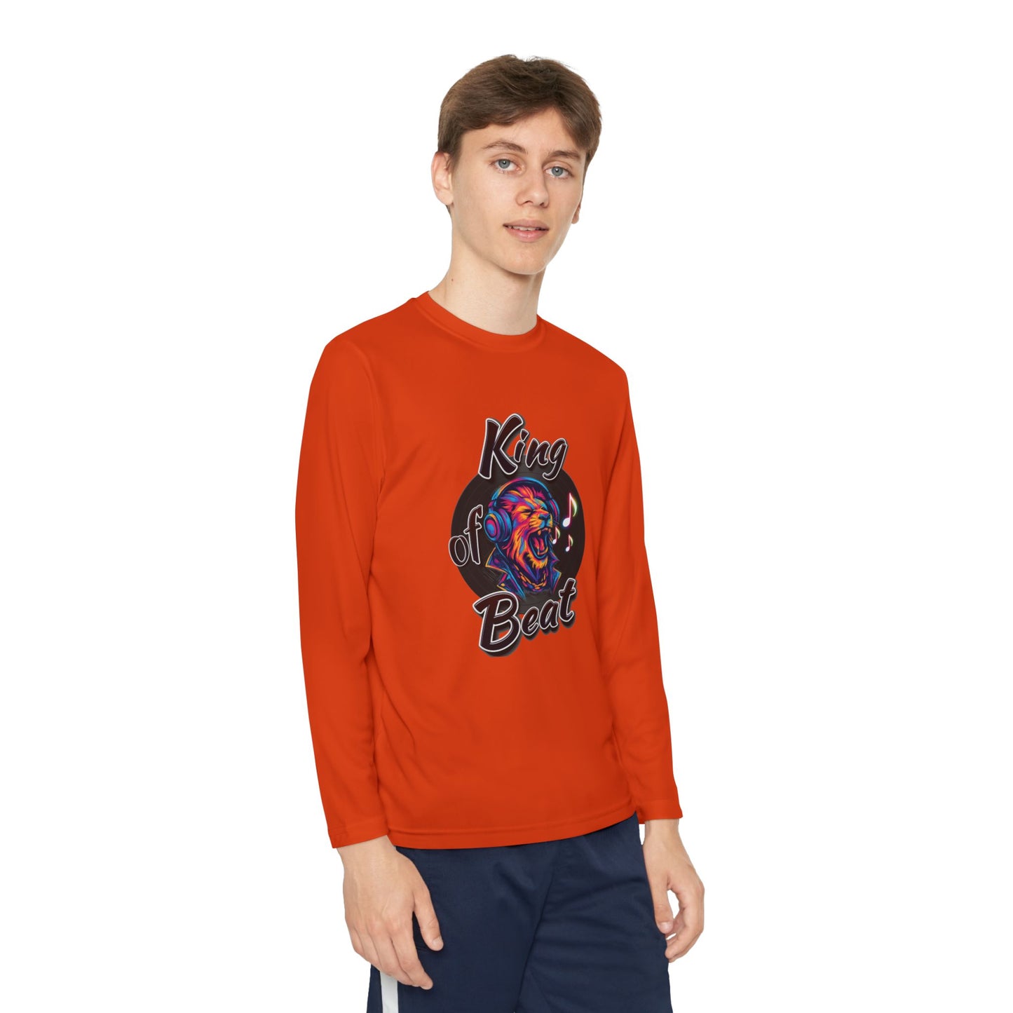 King of Beat Youth Long Sleeve Tee - Perfect for Young Musicians!