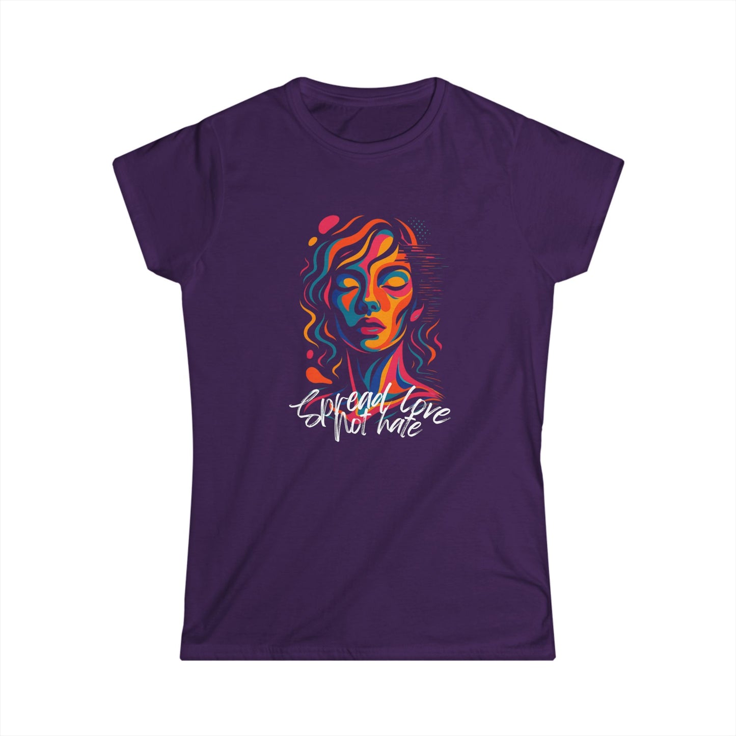 Spread love not hate Artistic T Shirt Colorful Abstract Design
