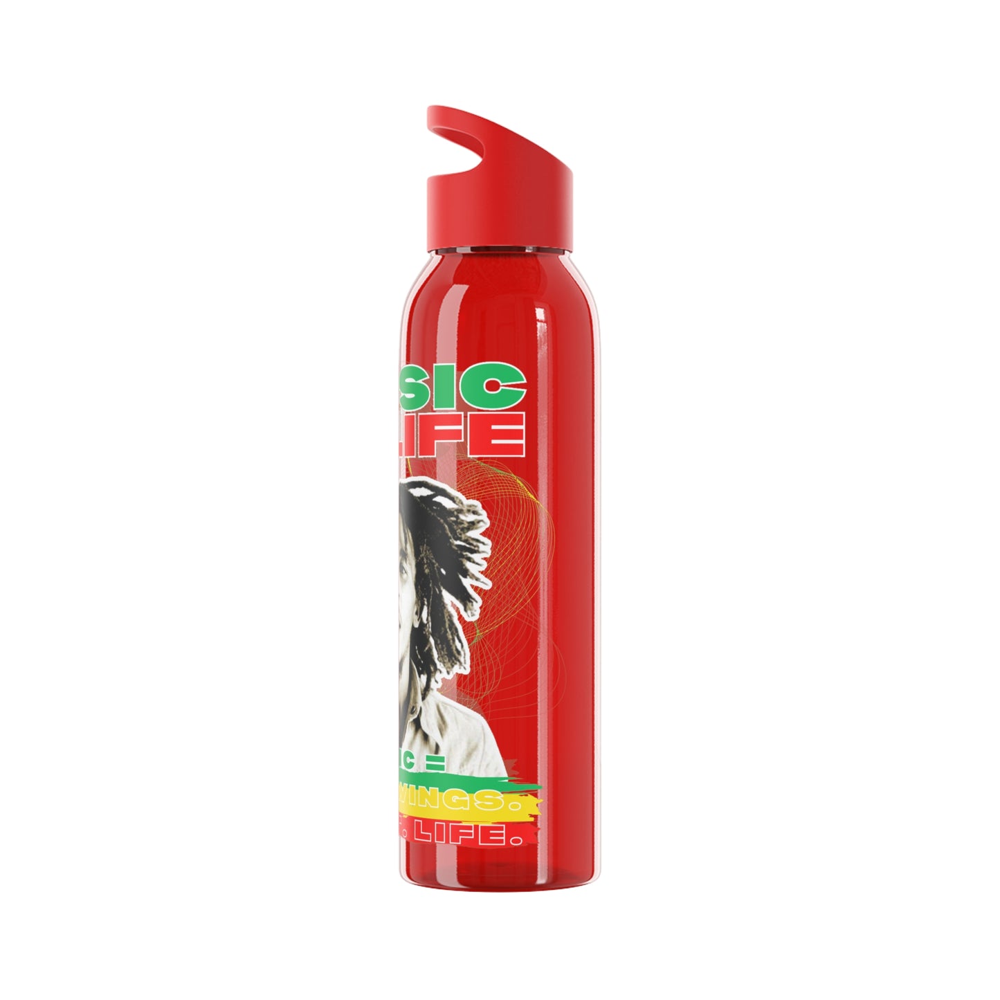 Bob Reggae- Music is Life Water Bottle, Wasserflasche