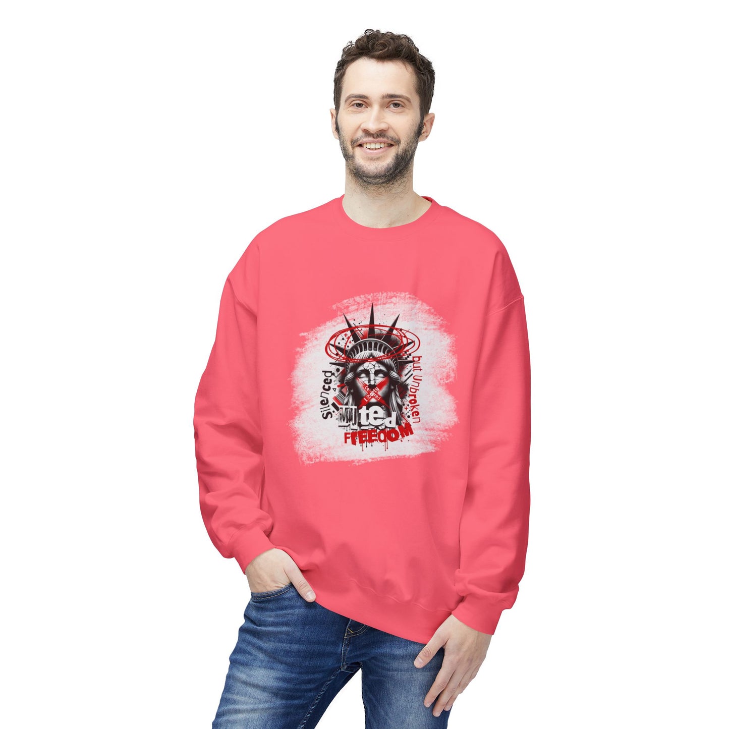 Freedom Statement Sweatshirt - Freiheitstatue muted but not unbroken