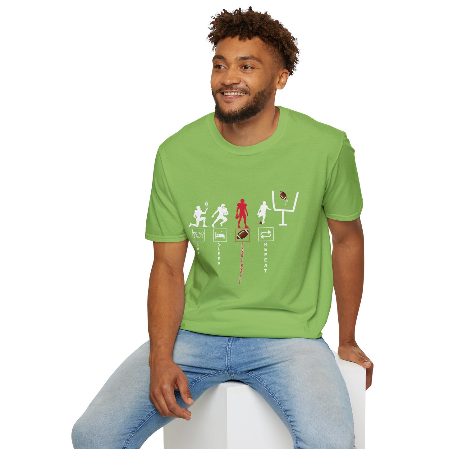 Football Life Unisex T-Shirt - Eat, Sleep, Football, Repeat