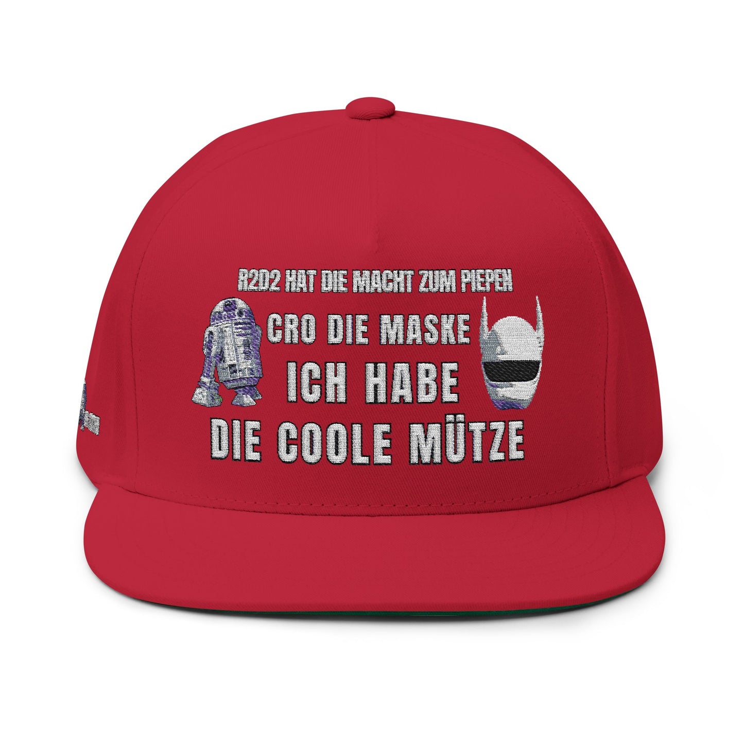 Flat Bill Cap with Fun Embroidery R2D2 - Cro - & ICH