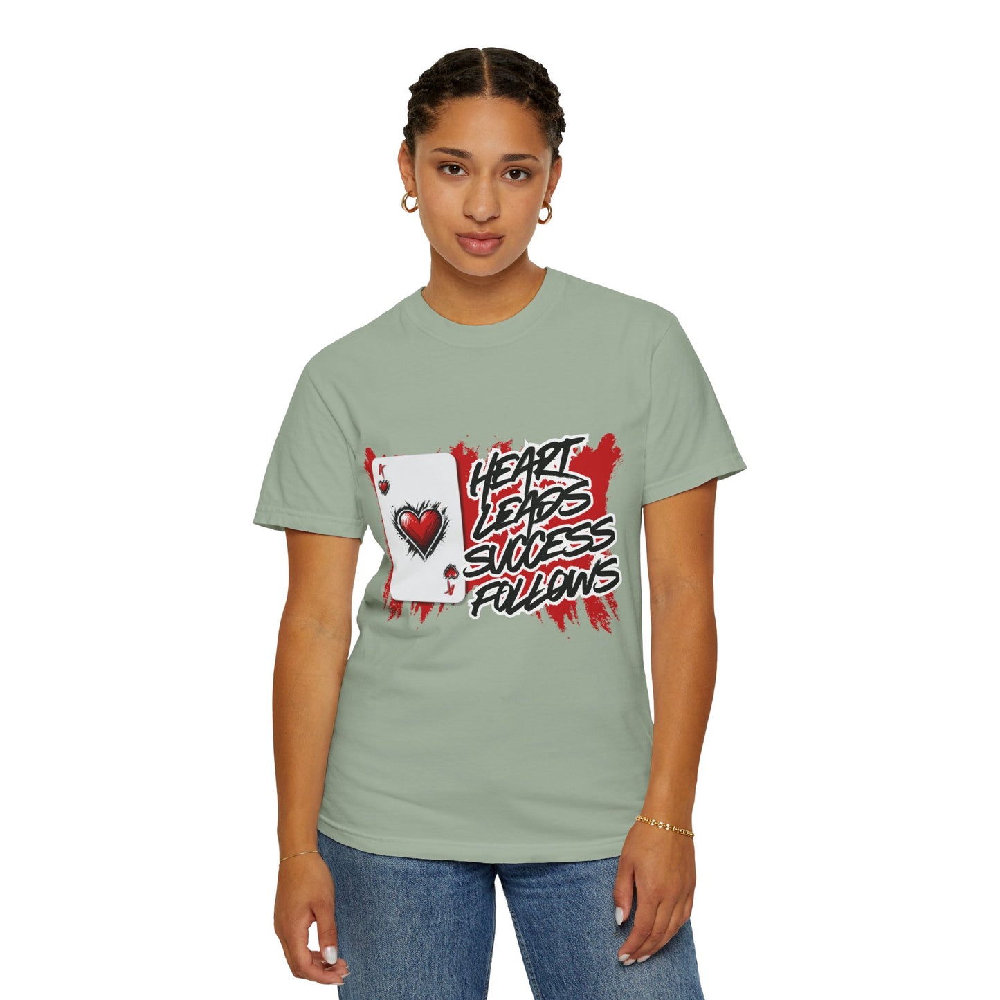 Heart Leads Success Unisex Heavy Cotton Tee | Graphic Tee | Casual Wear | Gift for Gamers | Inspirational Fashion | Streetwear