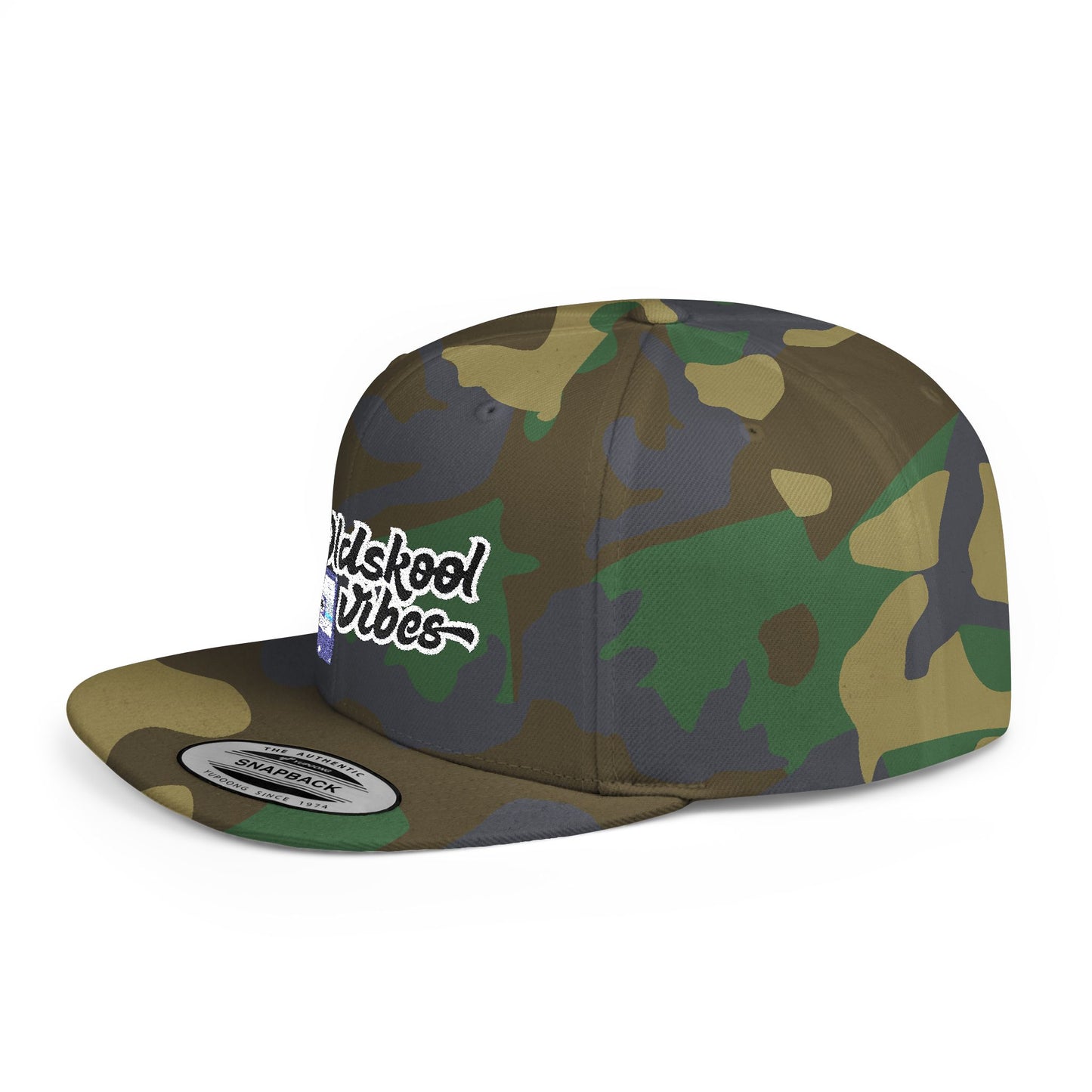 Oldschool Vibes Flat Bill Snapback Cap | Retro Style Hat for Casual Wear