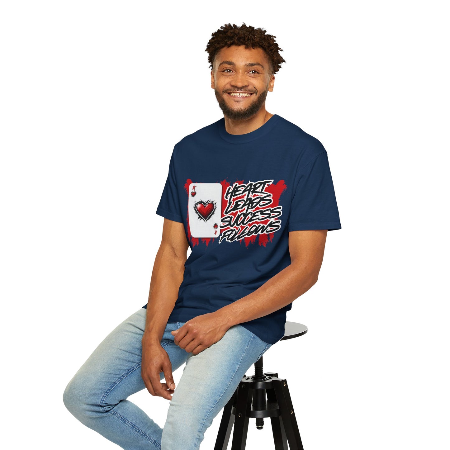 Heart Leads Success Unisex Heavy Cotton Tee | Graphic Tee | Casual Wear | Gift for Gamers | Inspirational Fashion | Streetwear