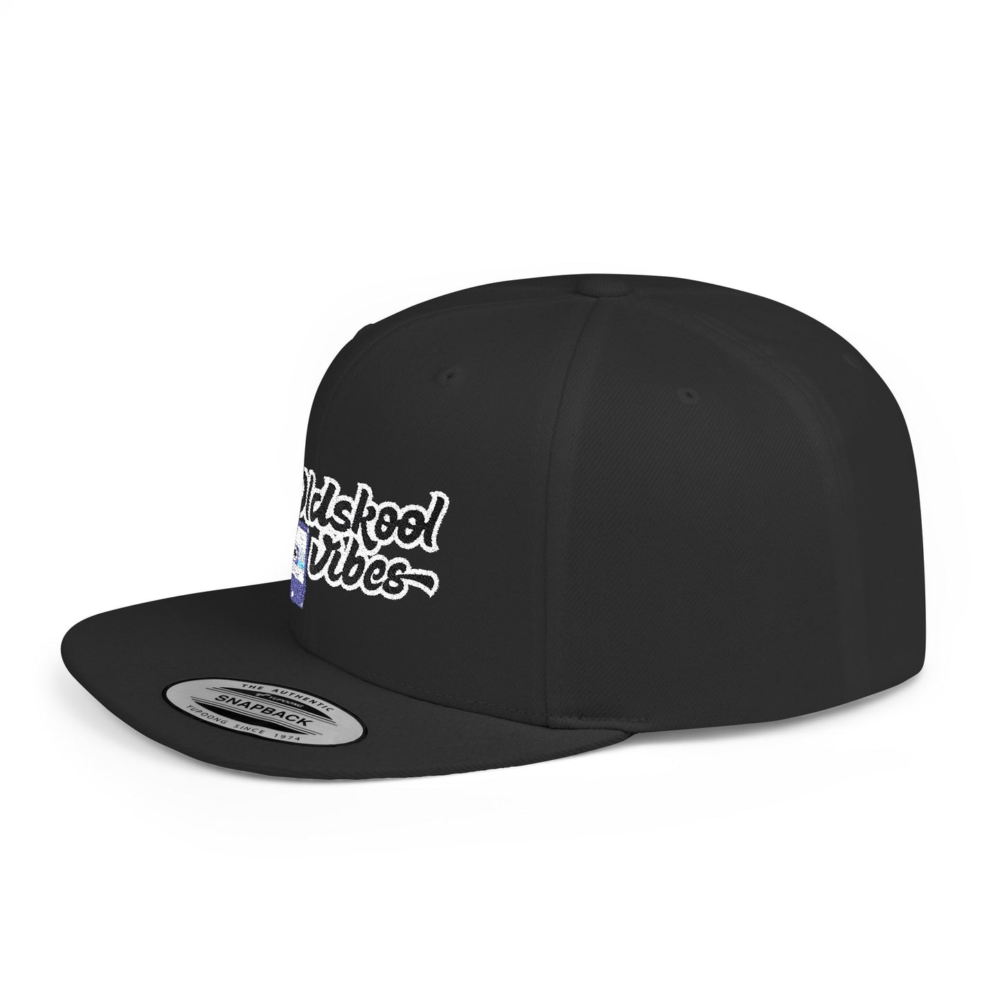 Oldschool Vibes Flat Bill Snapback Cap | Retro Style Hat for Casual Wear