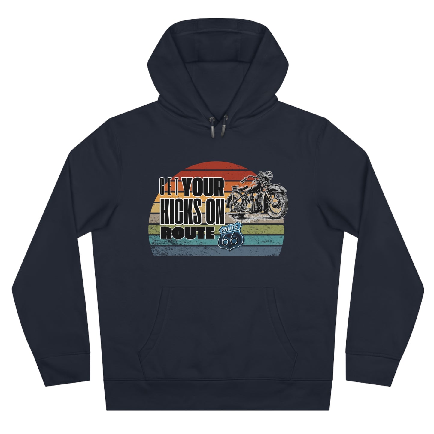 Retro Route 66 Motorcycle Hoodie Sweatshirt - Get your kicks on route 66