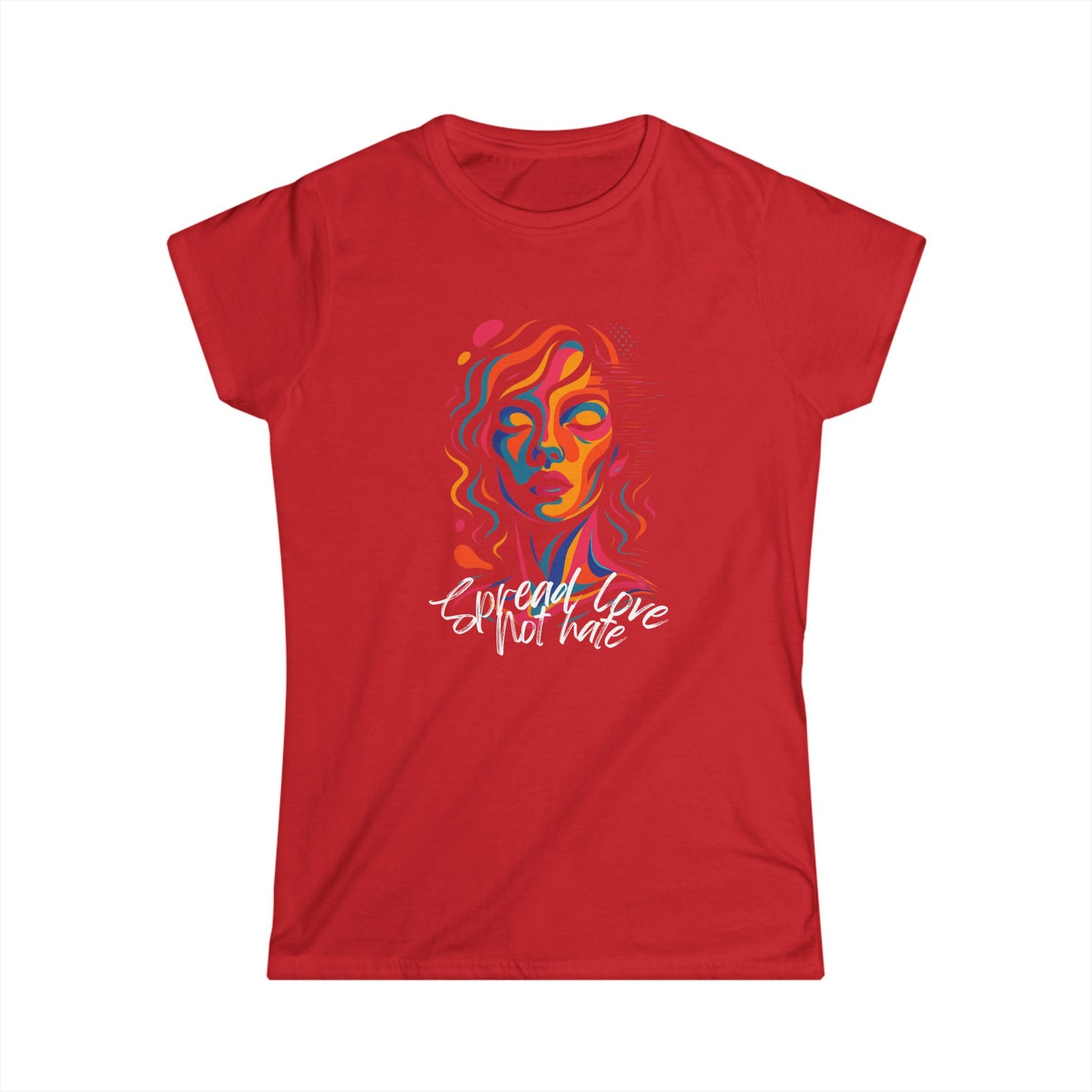 Spread love not hate Artistic T Shirt Colorful Abstract Design