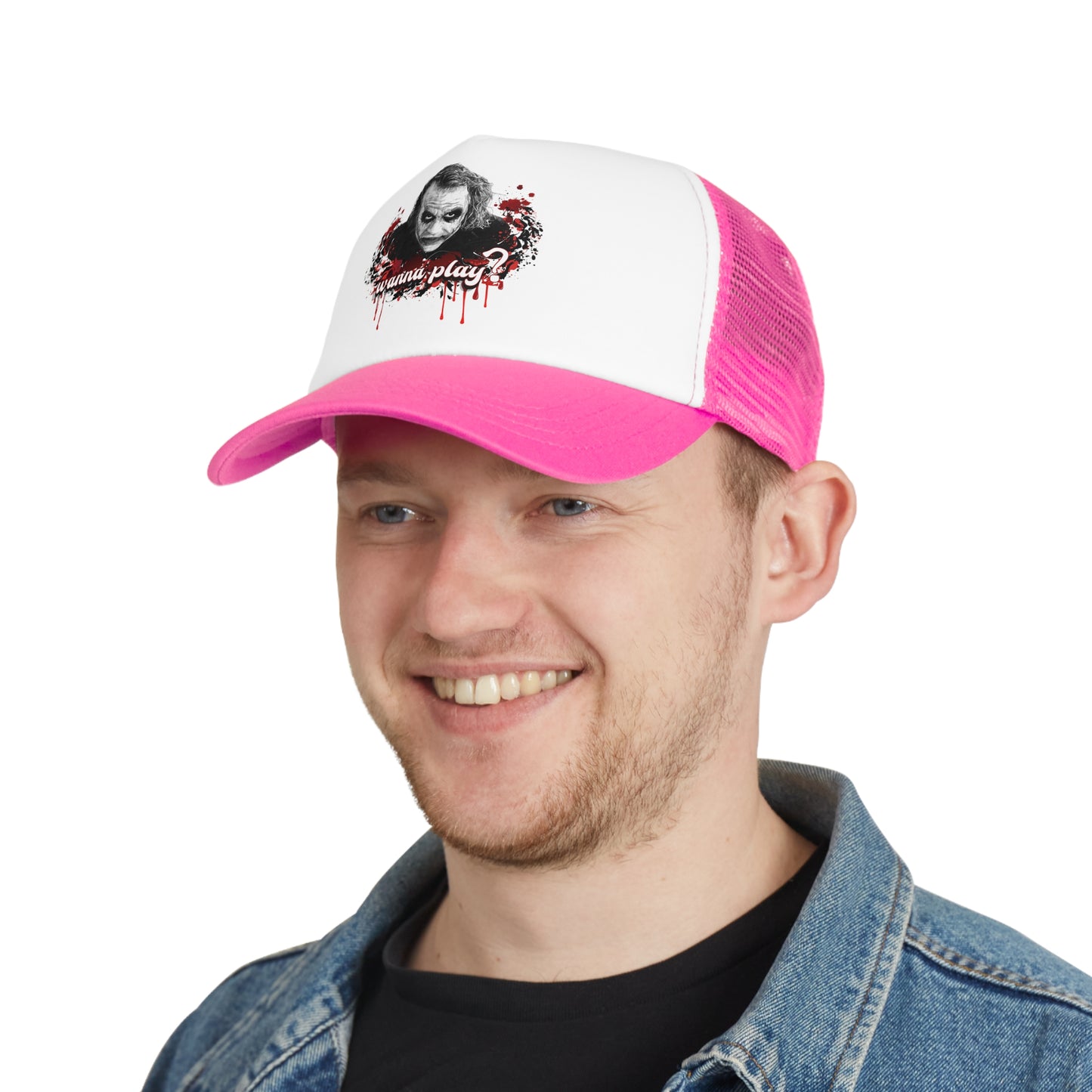 Spooky Mesh Cap with 'Wanna Play?'