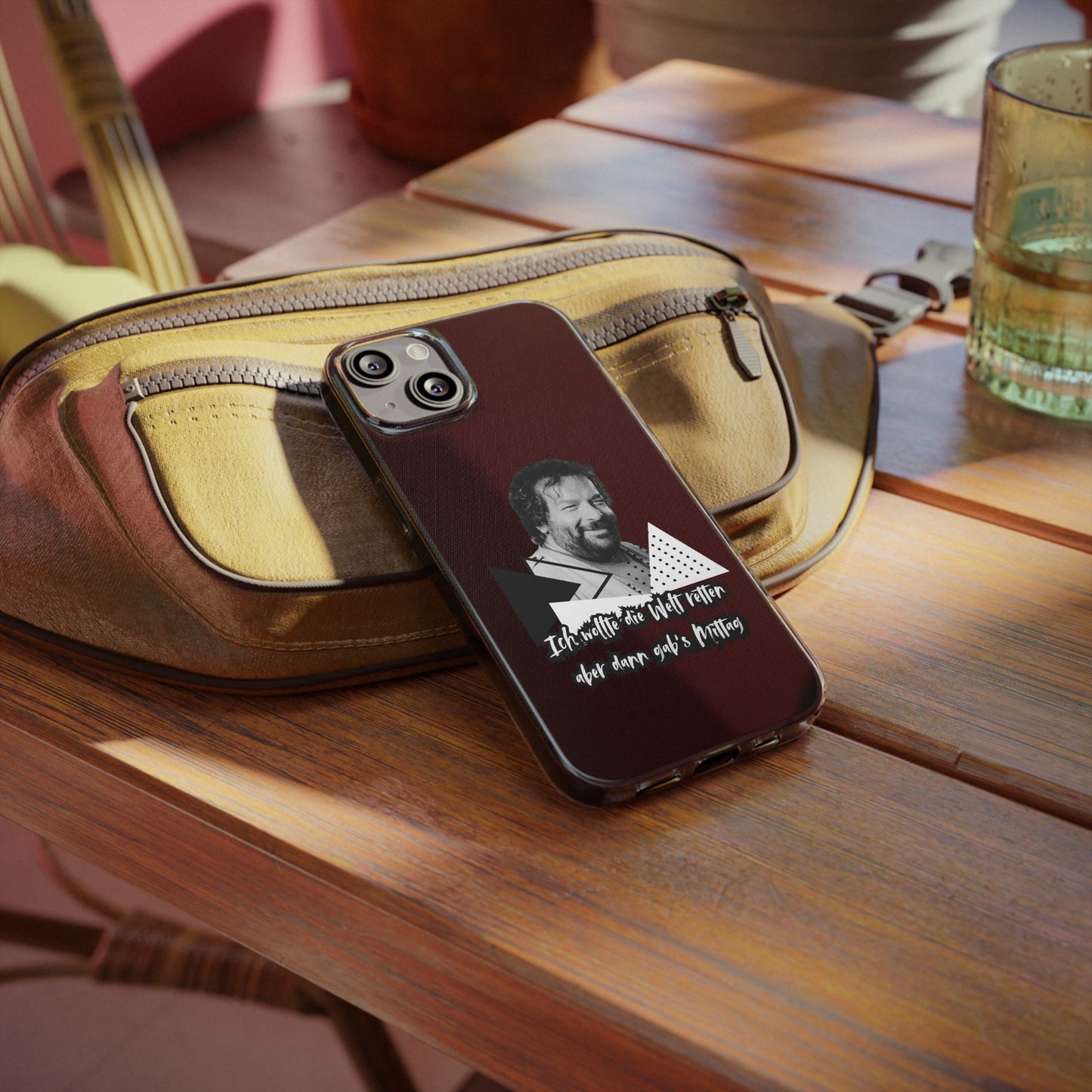 Handyhülle Unique Phone Cover, Ich wollte die Welt retten, dann gabs Mittag