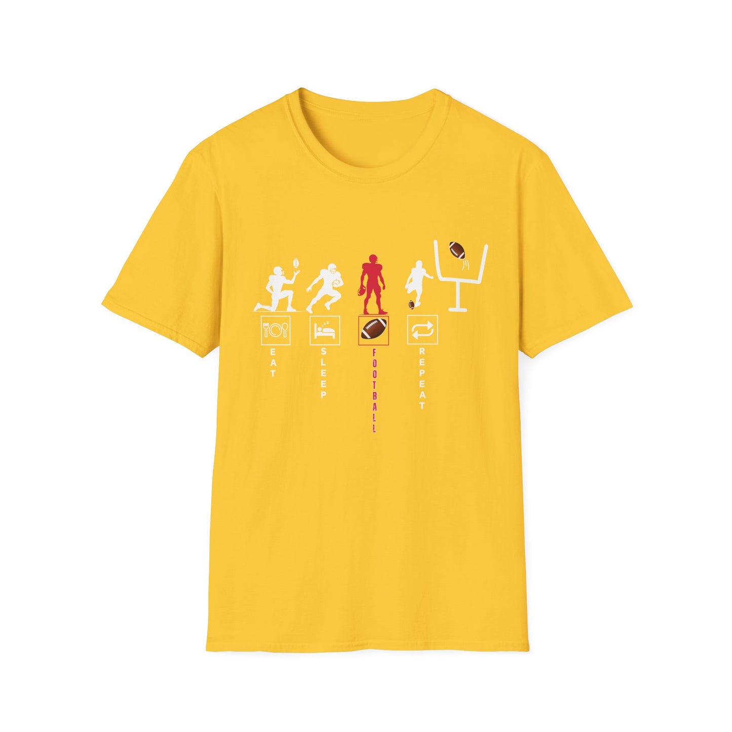 Football Life Unisex T-Shirt - Eat, Sleep, Football, Repeat