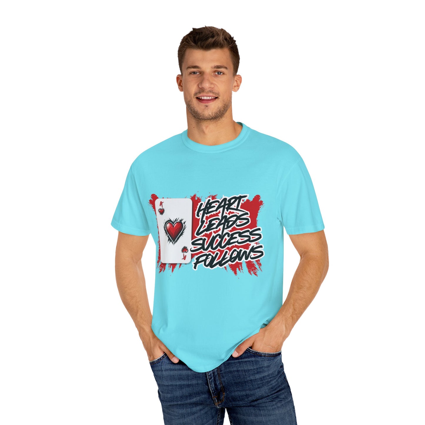 Heart Leads Success Unisex Heavy Cotton Tee | Graphic Tee | Casual Wear | Gift for Gamers | Inspirational Fashion | Streetwear