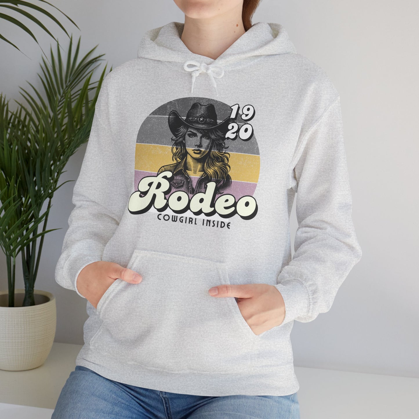 Rodeo Cowgirl Hooded HOODIE - Unisex Heavy Blend⢠- Retro Style