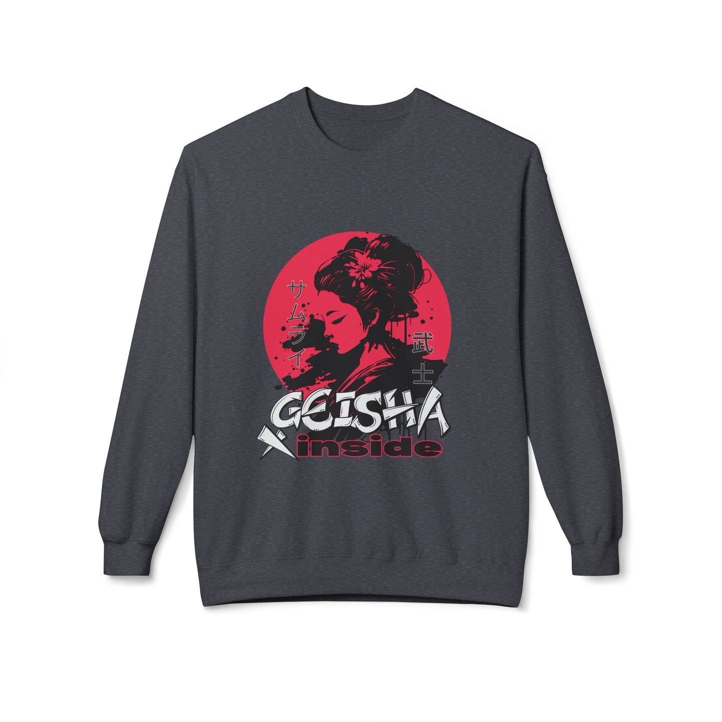 Unisex "Geisha Inside"Fleece Sweatshirt, Cozy