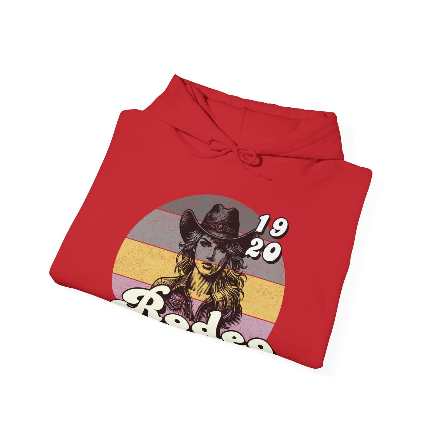 Rodeo Cowgirl Hooded HOODIE - Unisex Heavy Blend⢠- Retro Style