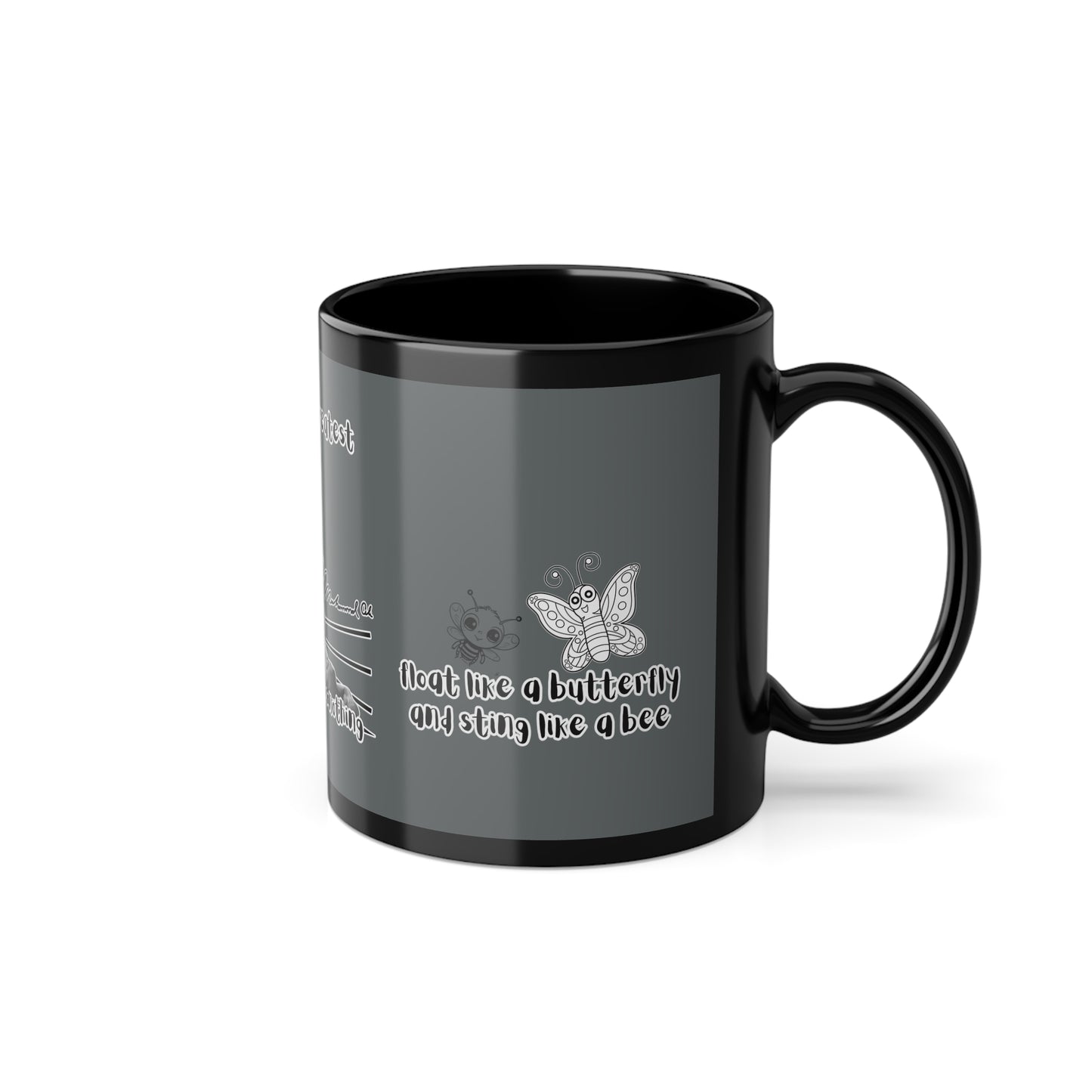 Motivational Black Coffee Mug Cup Tasse - Inspire Your Day mit Muhammed Ali C