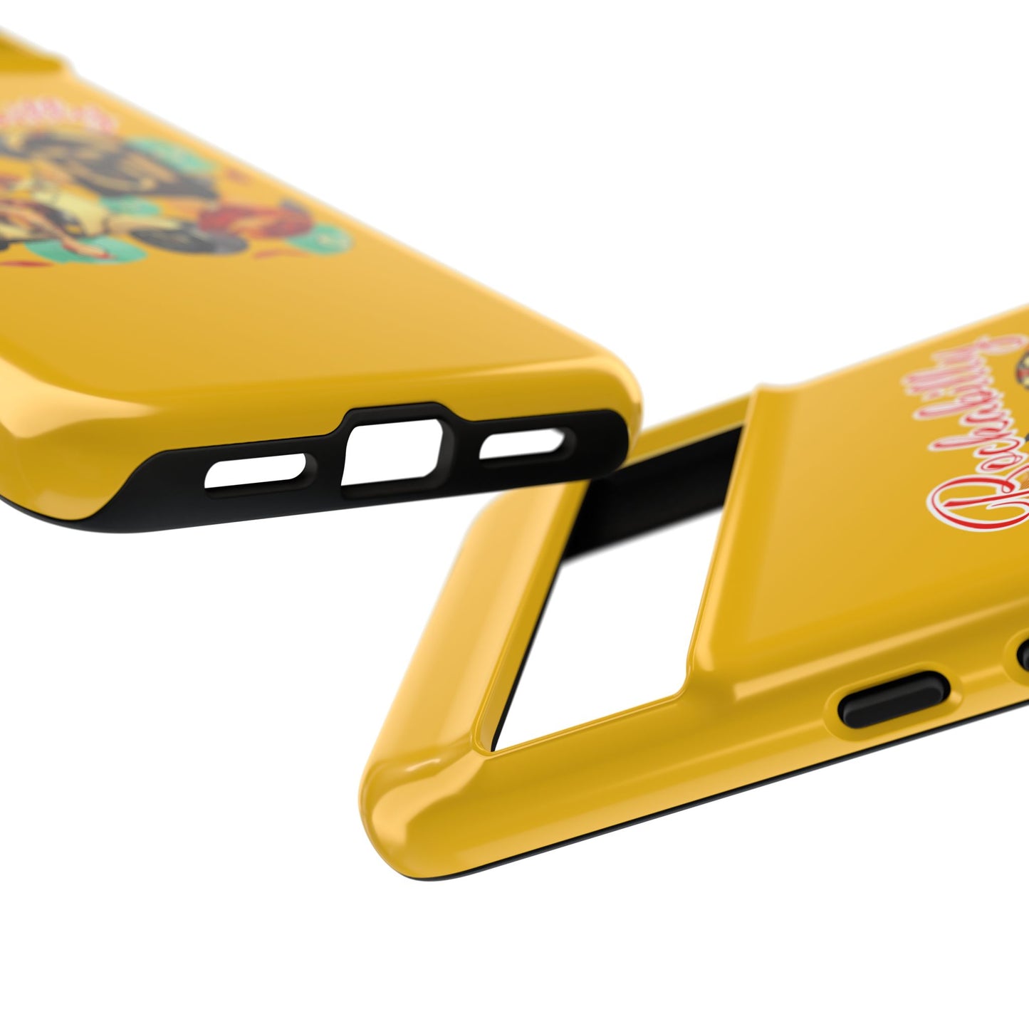 Rockabilly Phone Case, Vintage Scooter Design, Retro Style Cover, Fun Gift for Music Lovers, Yellow Tough Cases