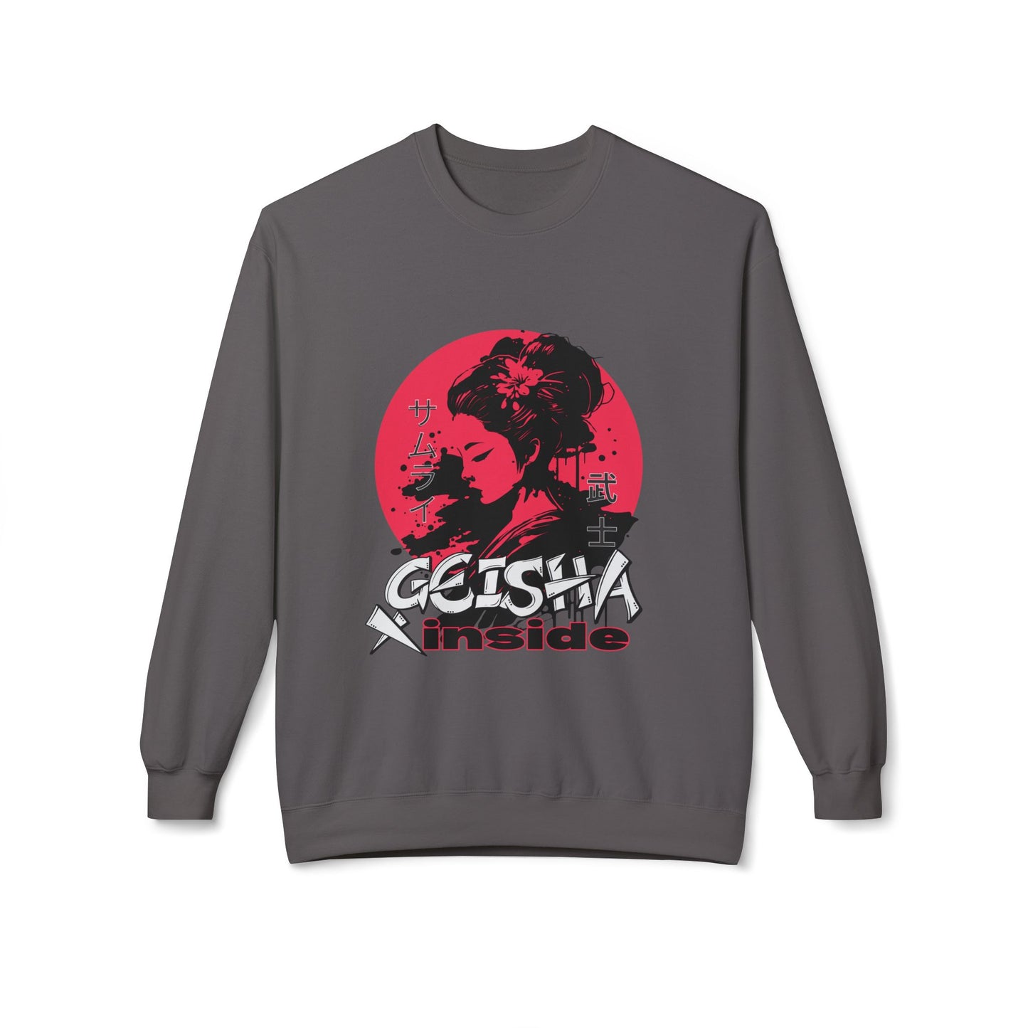 Unisex "Geisha Inside"Fleece Sweatshirt, Cozy