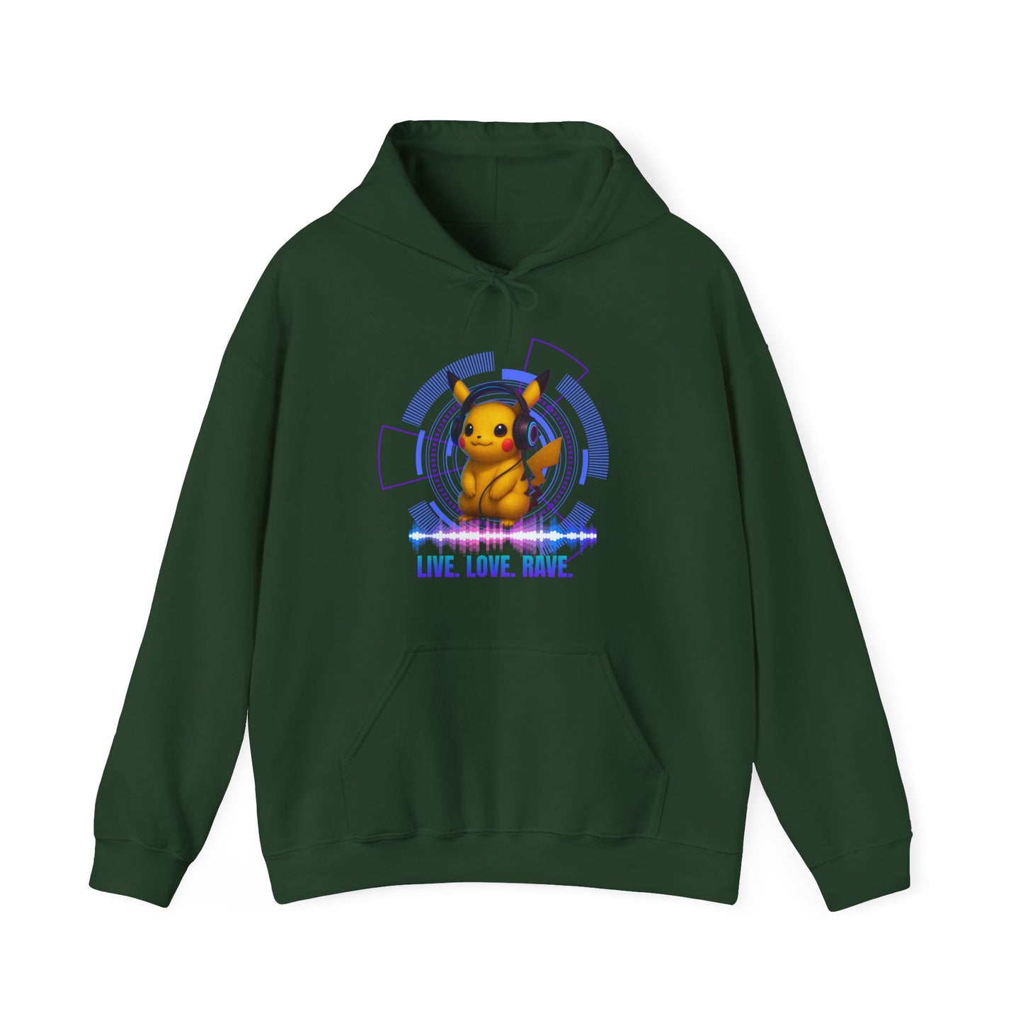 Rave Hoddie, Live Love Rave - Techno - Pokemon
