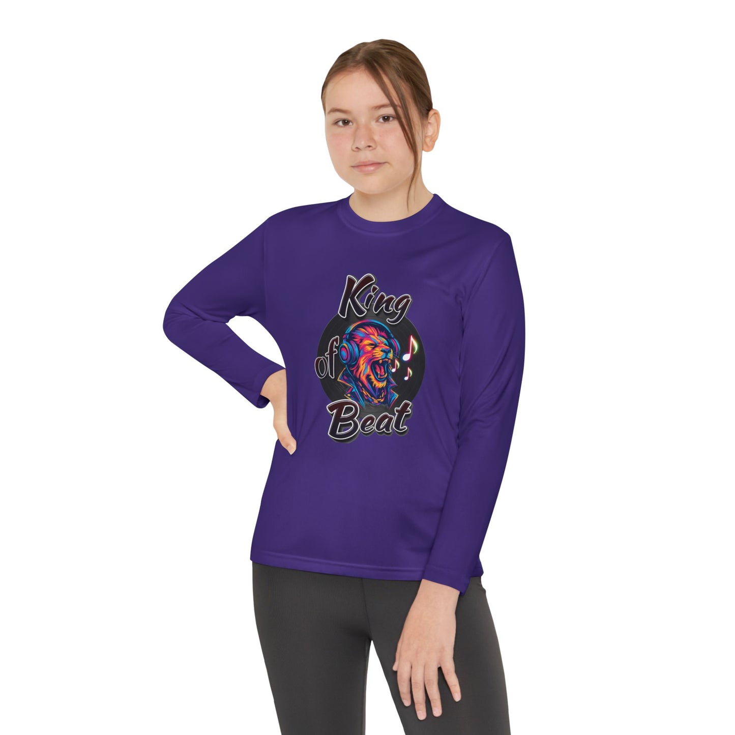 King of Beat Youth Long Sleeve Tee - Perfect for Young Musicians!