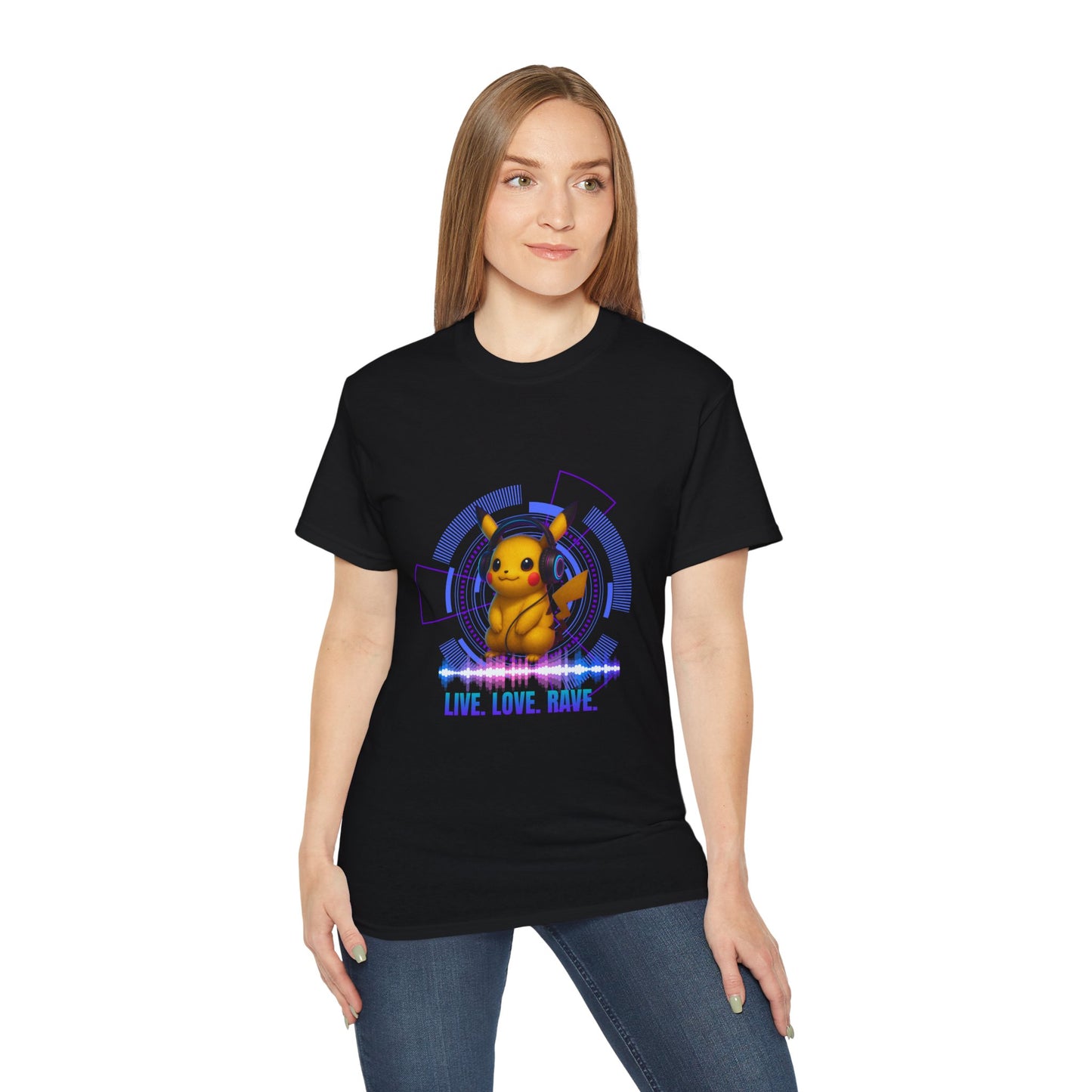 Rave T-Shirt, Fun Music Shirt, Live Love Rave - Techno - Pokemon