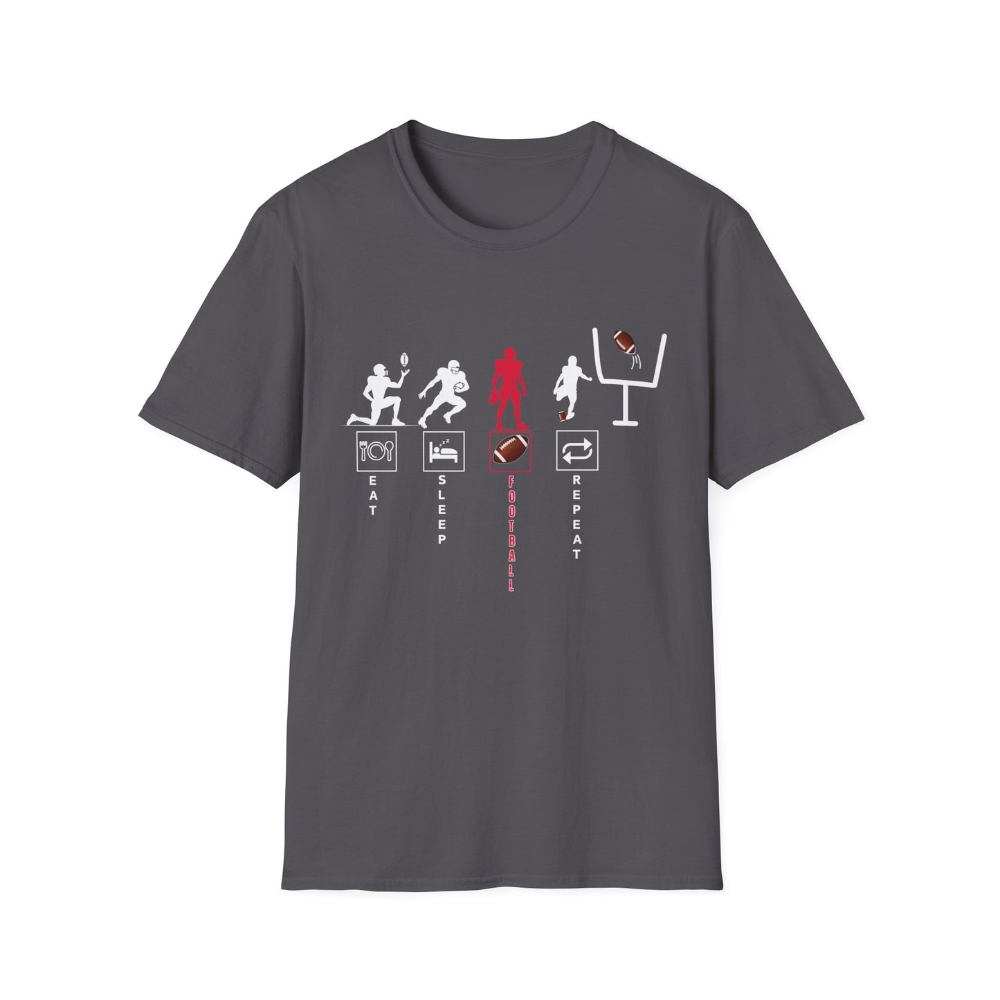 Football Life Unisex T-Shirt - Eat, Sleep, Football, Repeat